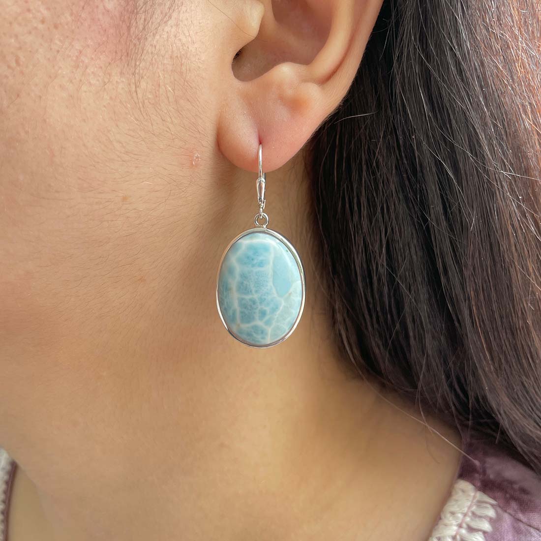 Larimar Earring-(LAR-E-190.)