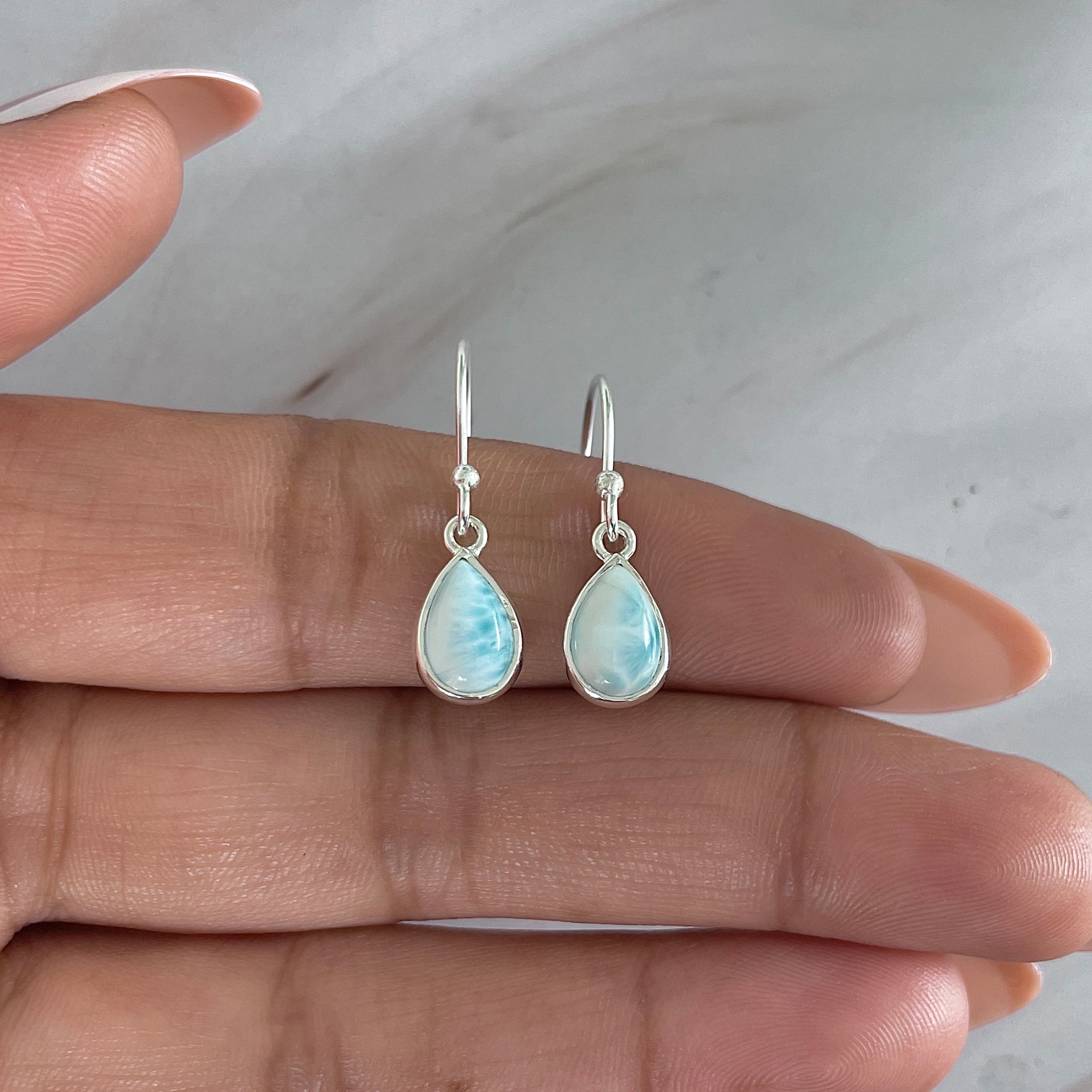 Larimar Earring-(LAR-E-1908.)