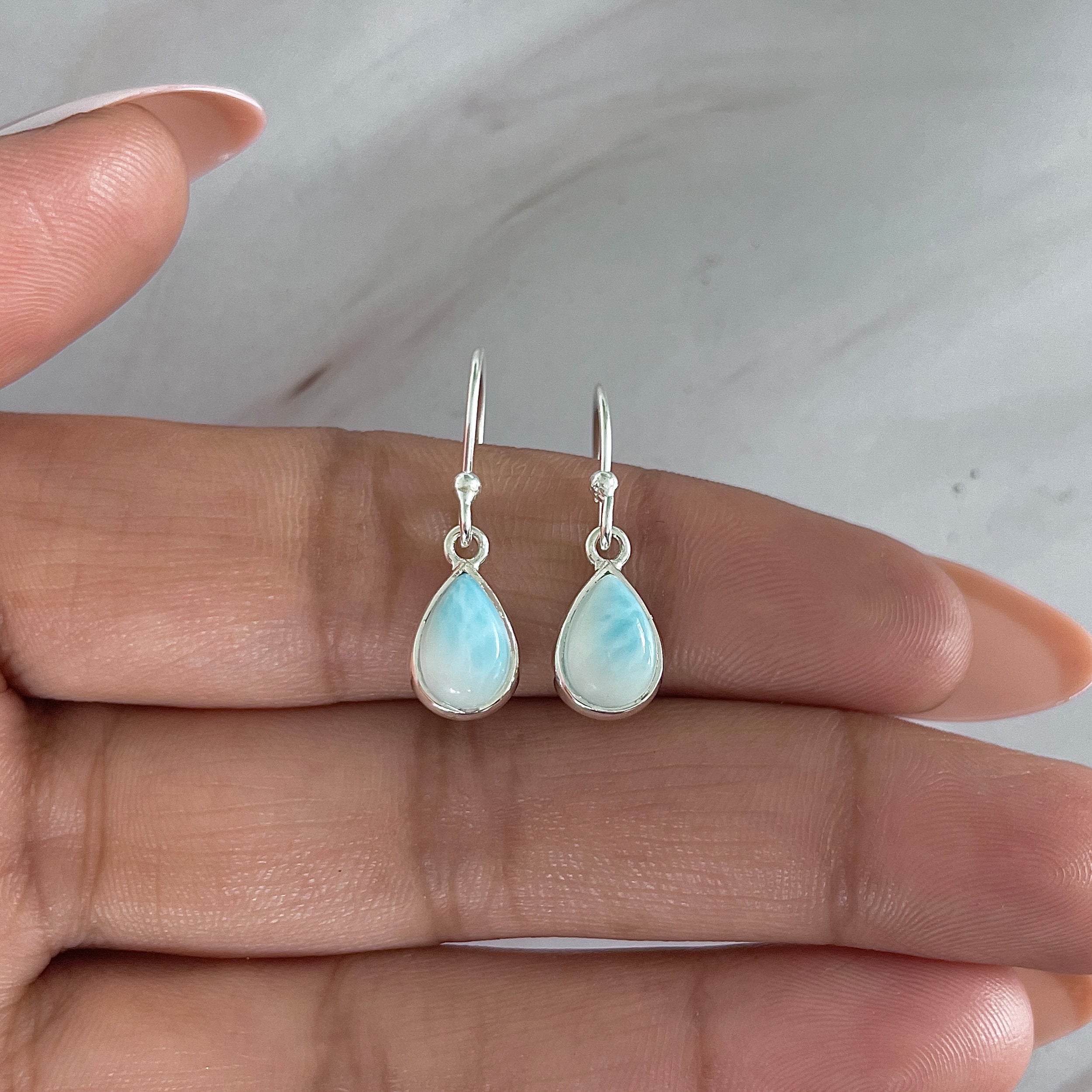 Larimar Earring-(LAR-E-1909.)