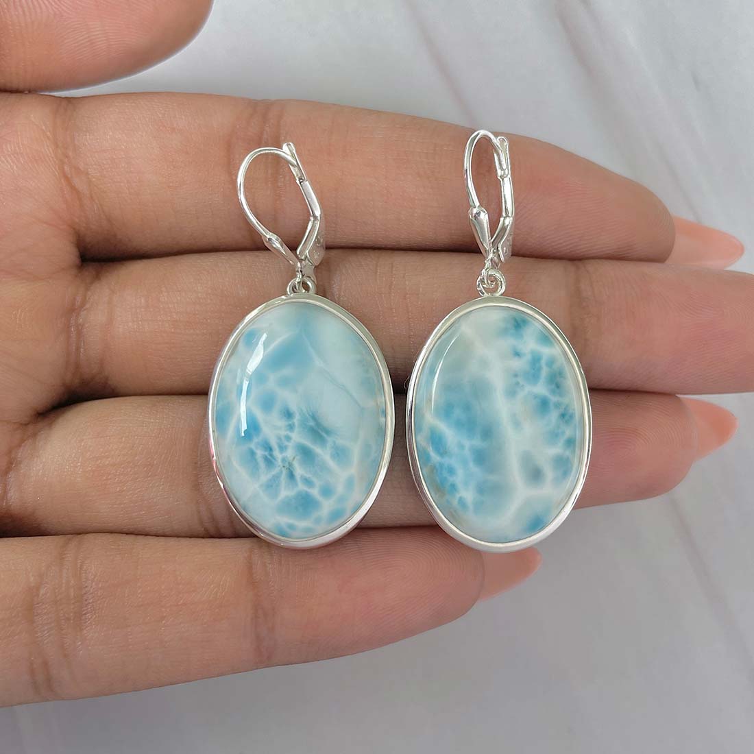 Larimar Earring-(LAR-E-191.)