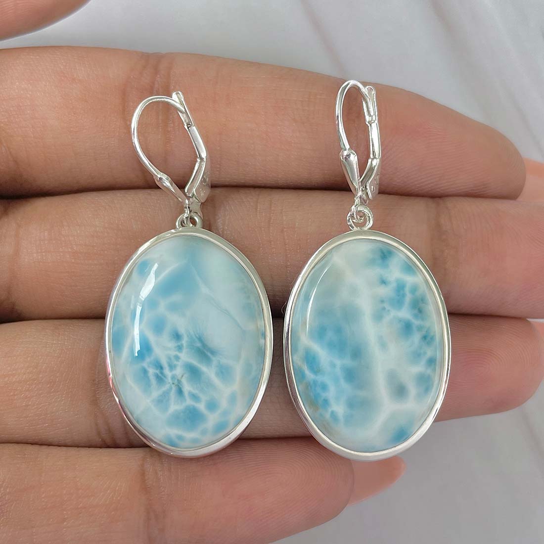 Larimar Earring-(LAR-E-191.)