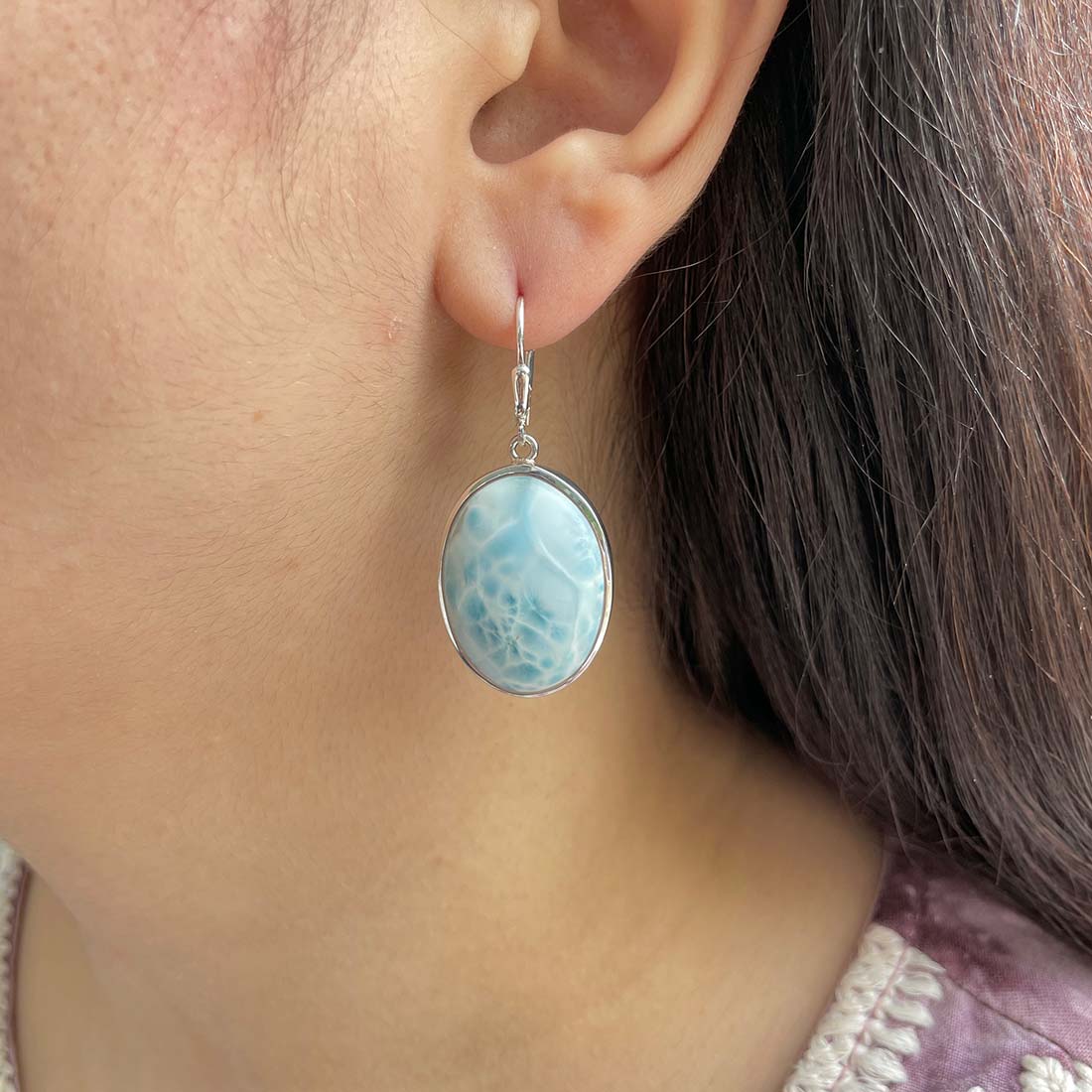 Larimar Earring-(LAR-E-191.)