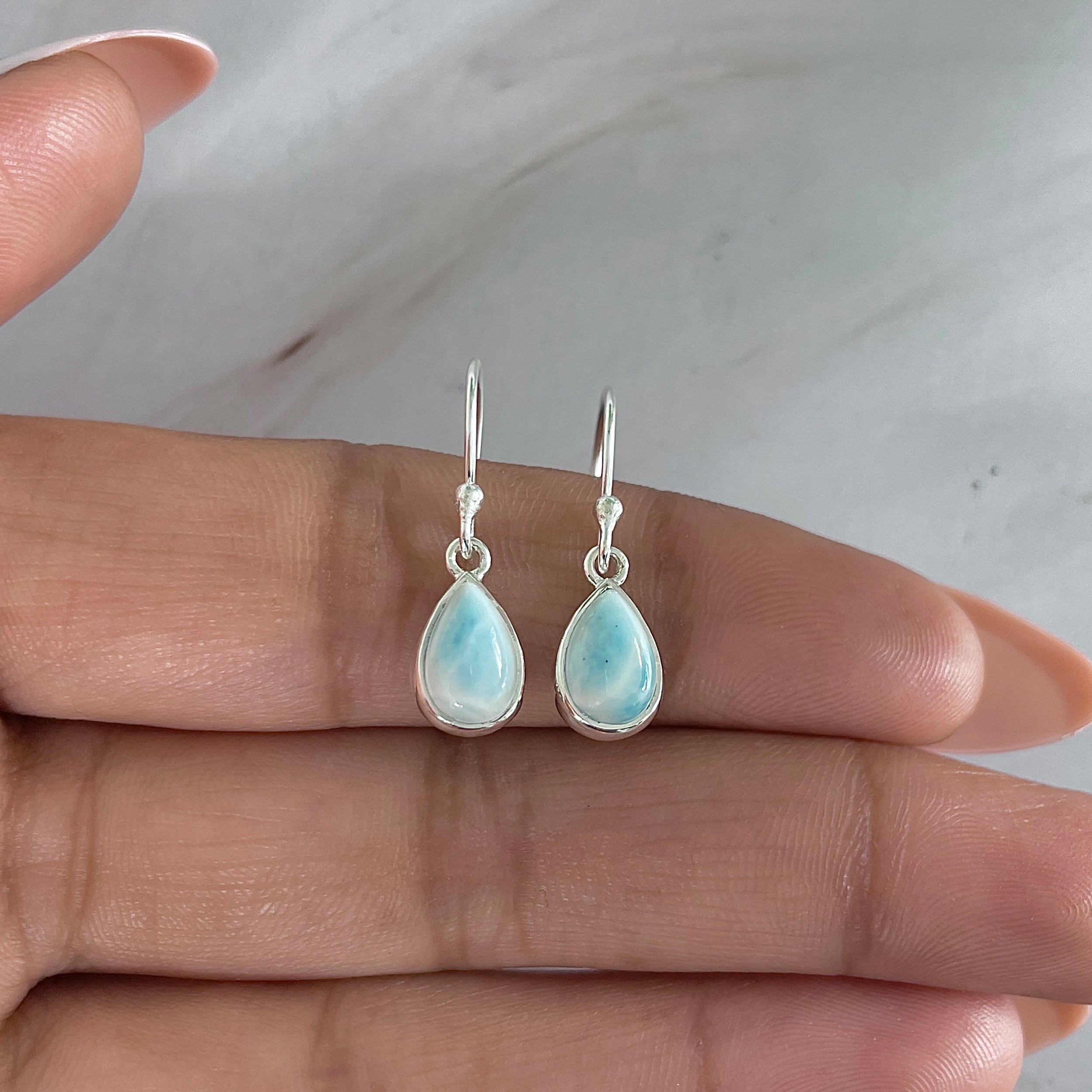 Larimar Earring-(LAR-E-1914.)