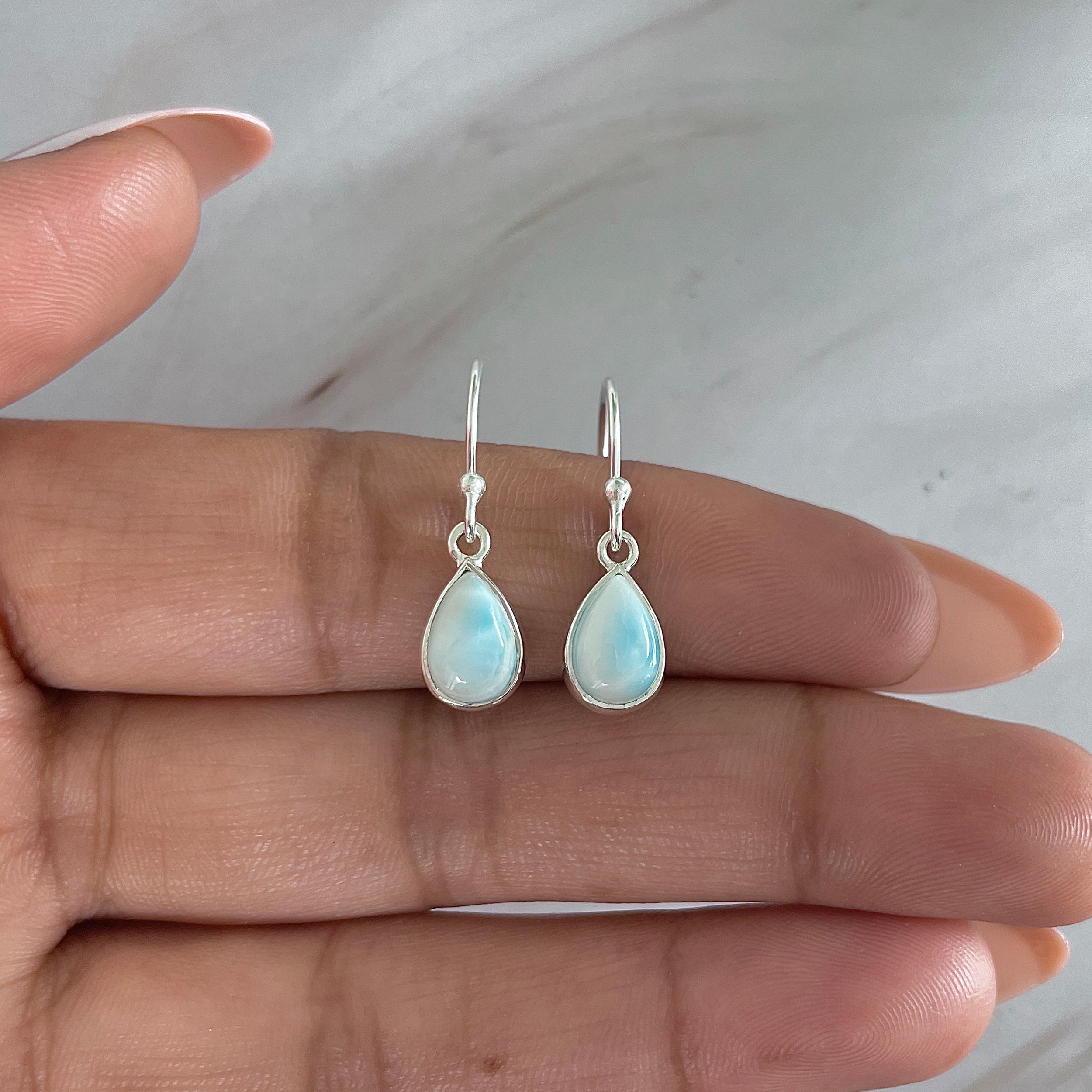 Larimar Earring-(LAR-E-1915.)