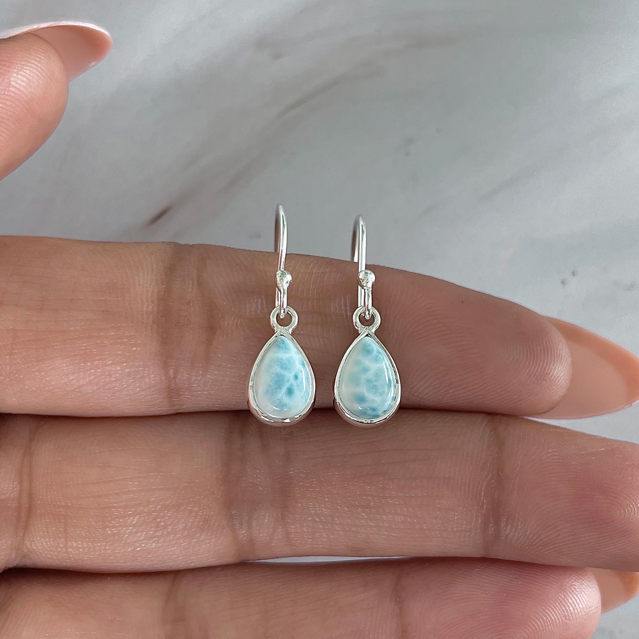 Larimar Earring-(LAR-E-1916.)