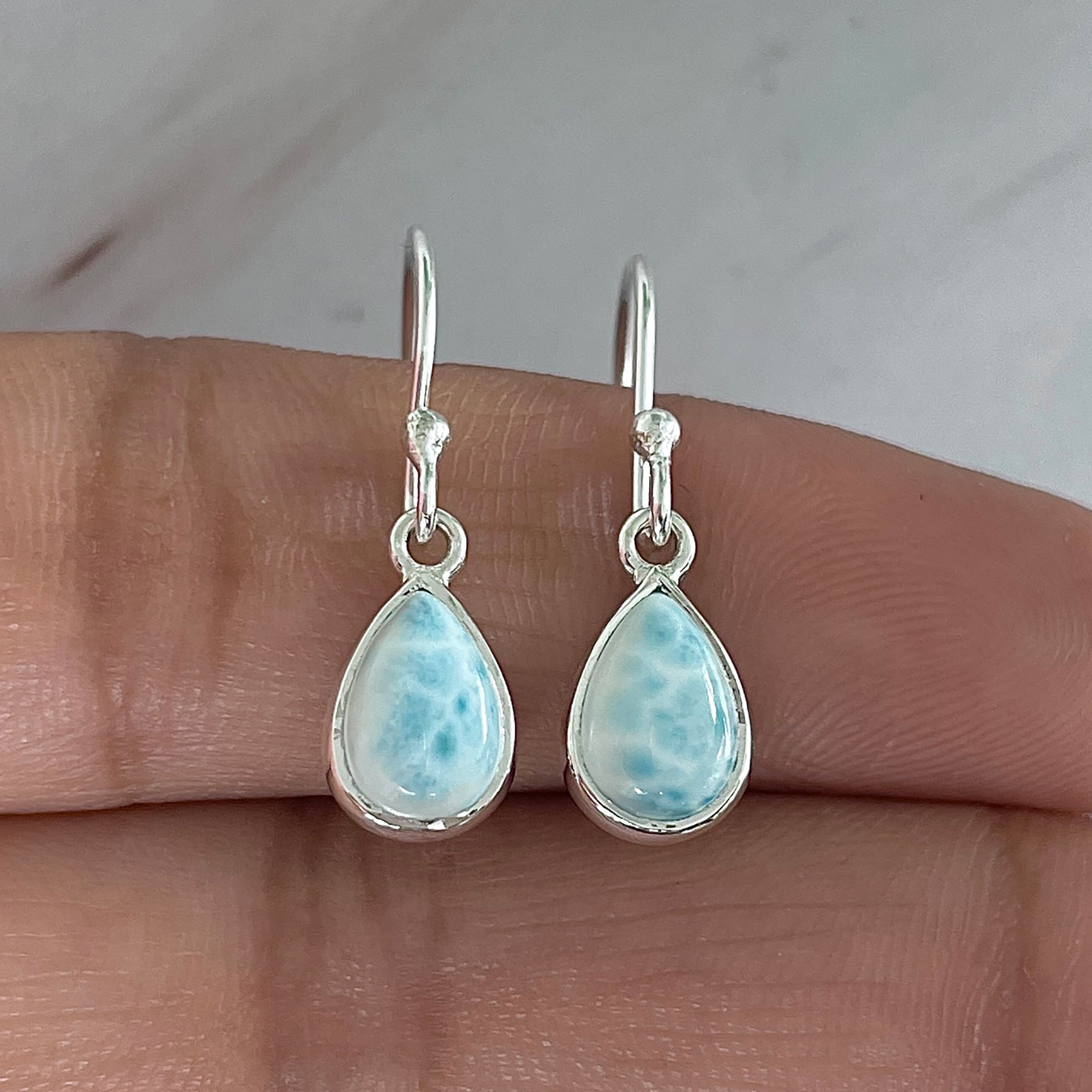 Larimar Earring-(LAR-E-1916.)