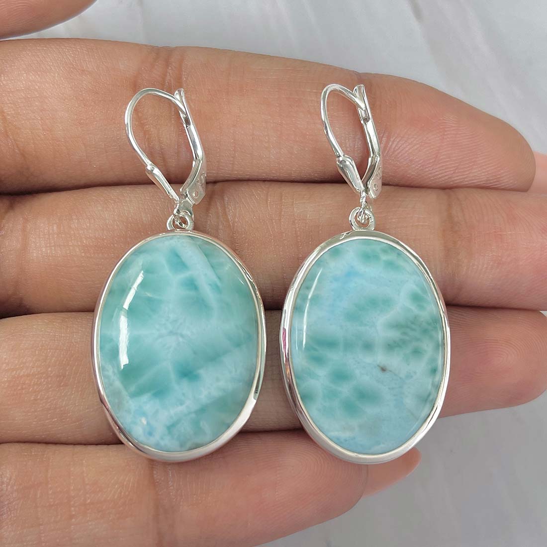 Larimar Earring-(LAR-E-192.)