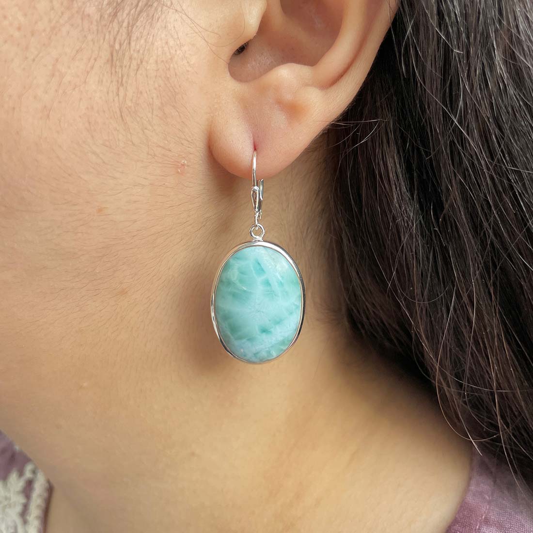 Larimar Earring-(LAR-E-192.)