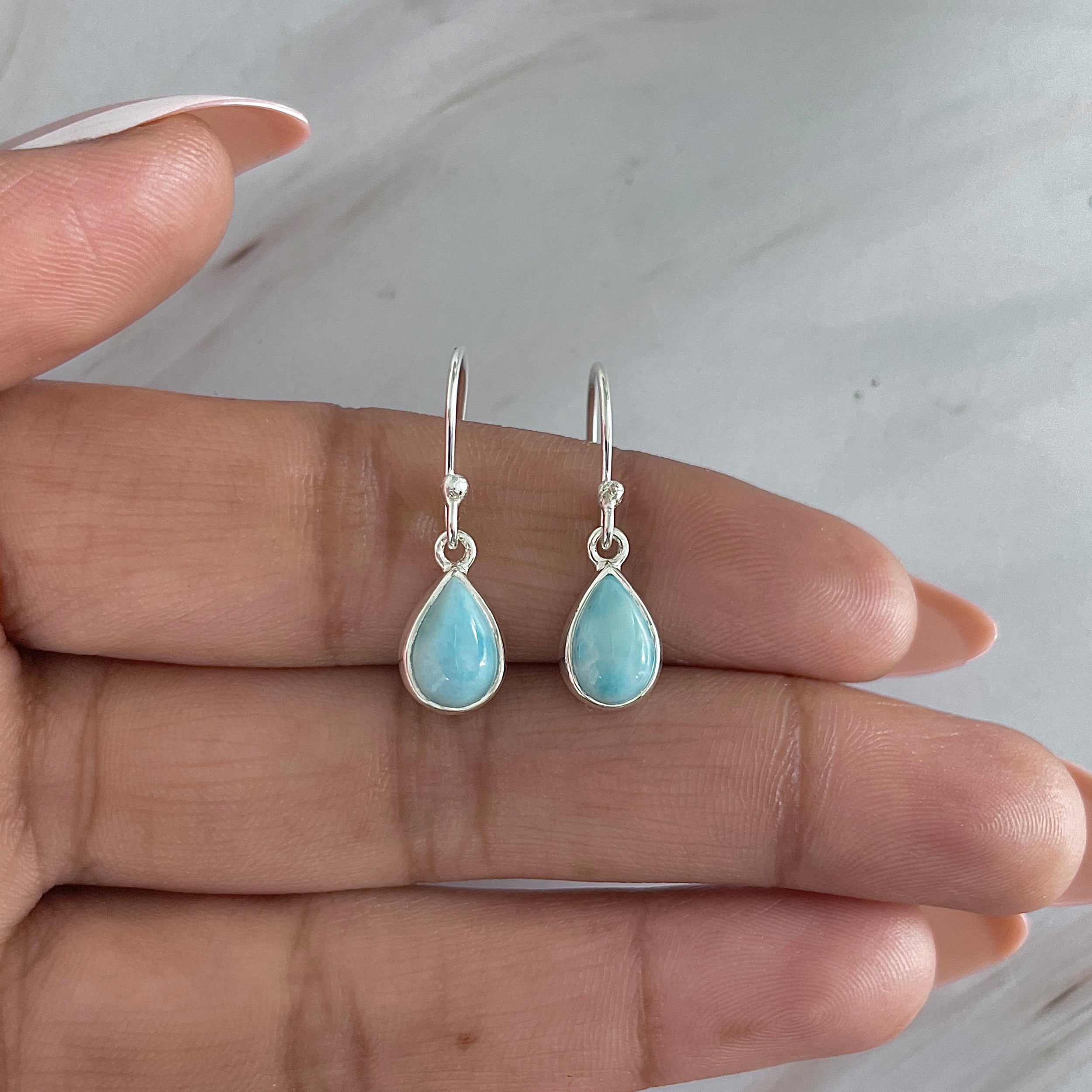 Larimar Earring-(LAR-E-1923.)