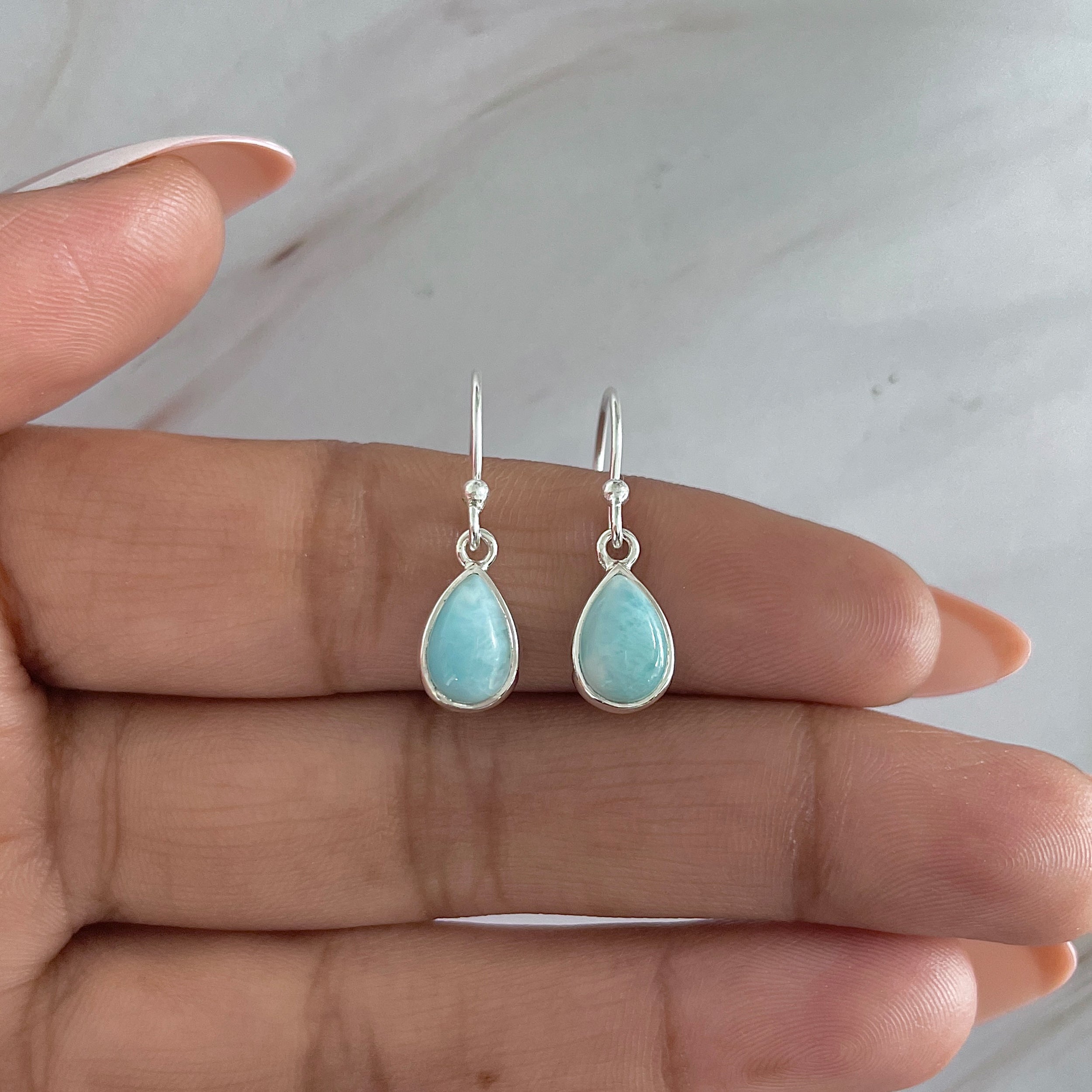 Larimar Earring-(LAR-E-1925.)