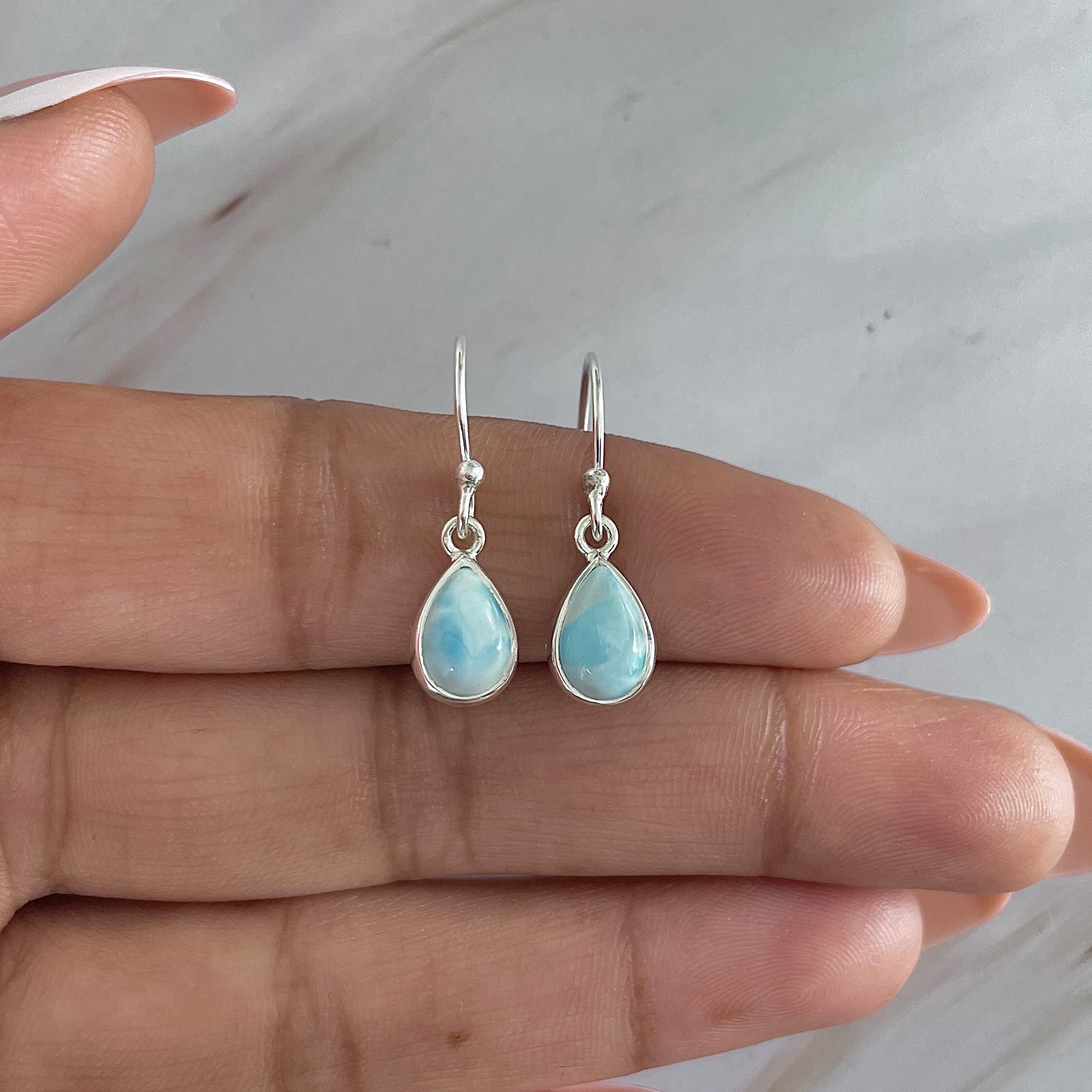 Larimar Earring-(LAR-E-1926.)