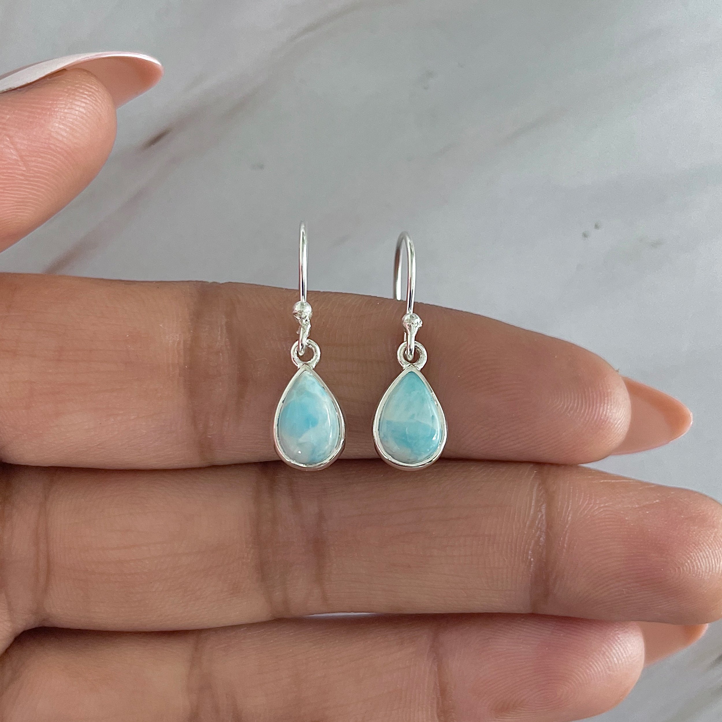 Larimar Earring-(LAR-E-1927.)