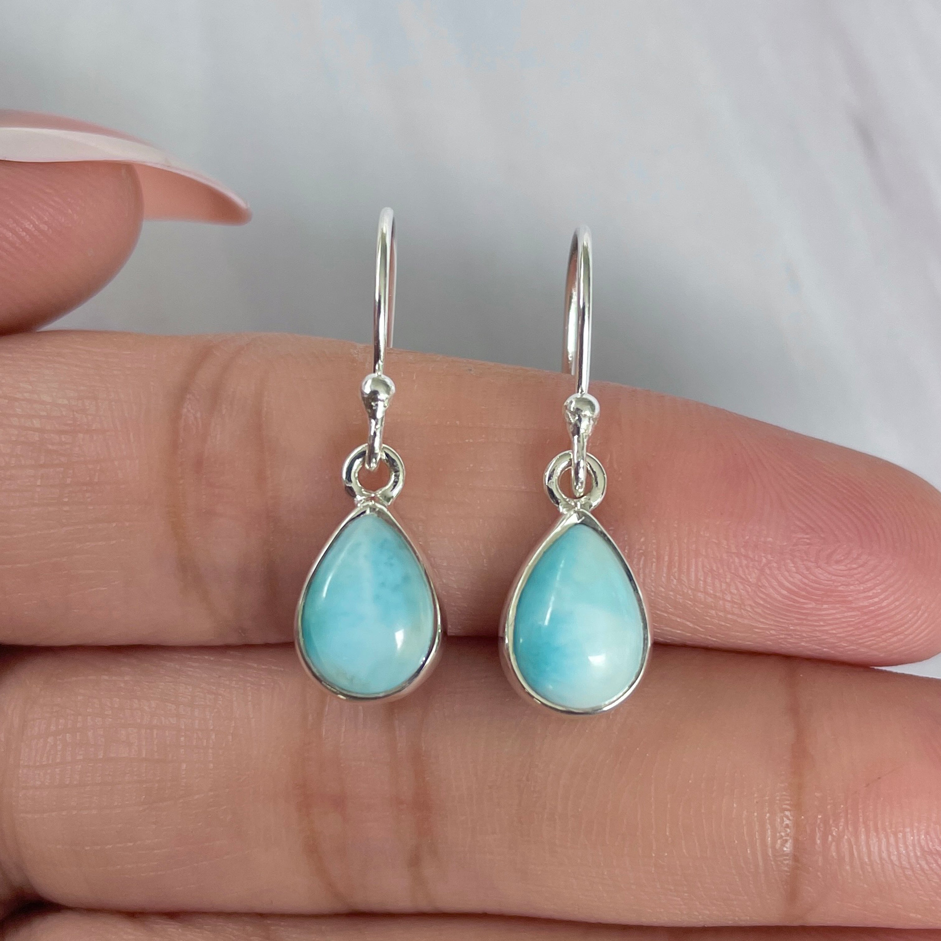 Larimar Earring-(LAR-E-1928.)