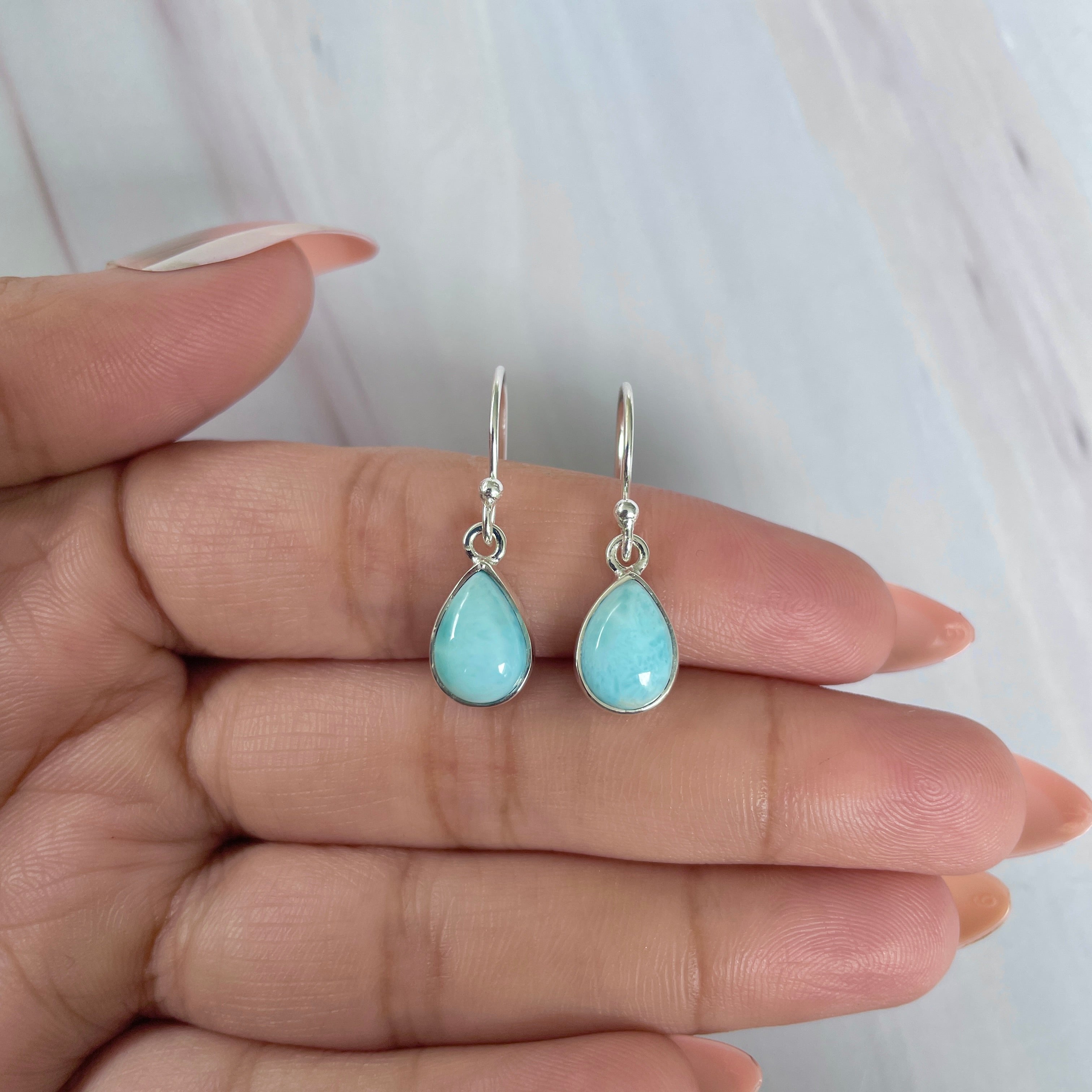 Larimar Earring-(LAR-E-1929.)