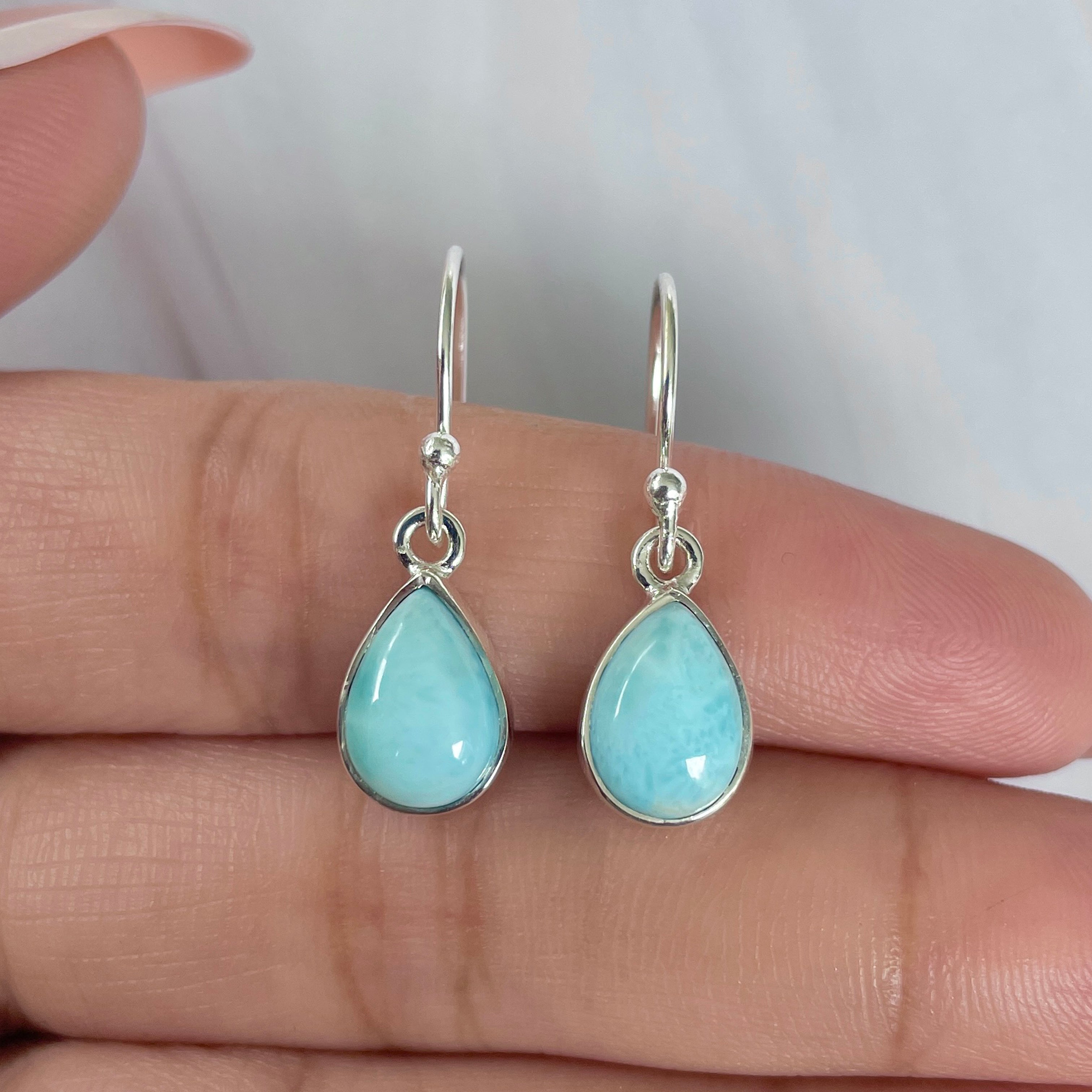 Larimar Earring-(LAR-E-1929.)