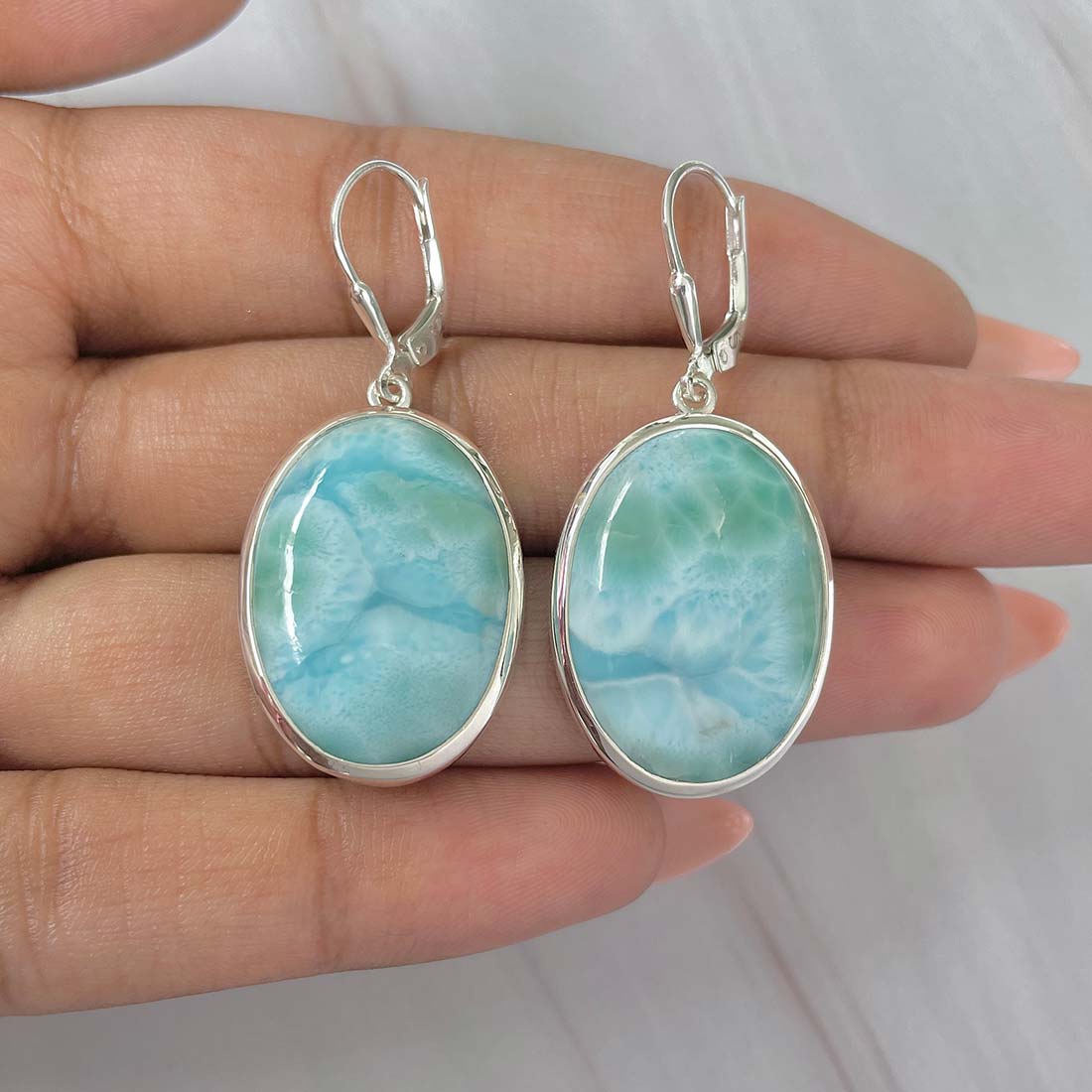Larimar Earring-(LAR-E-193.)