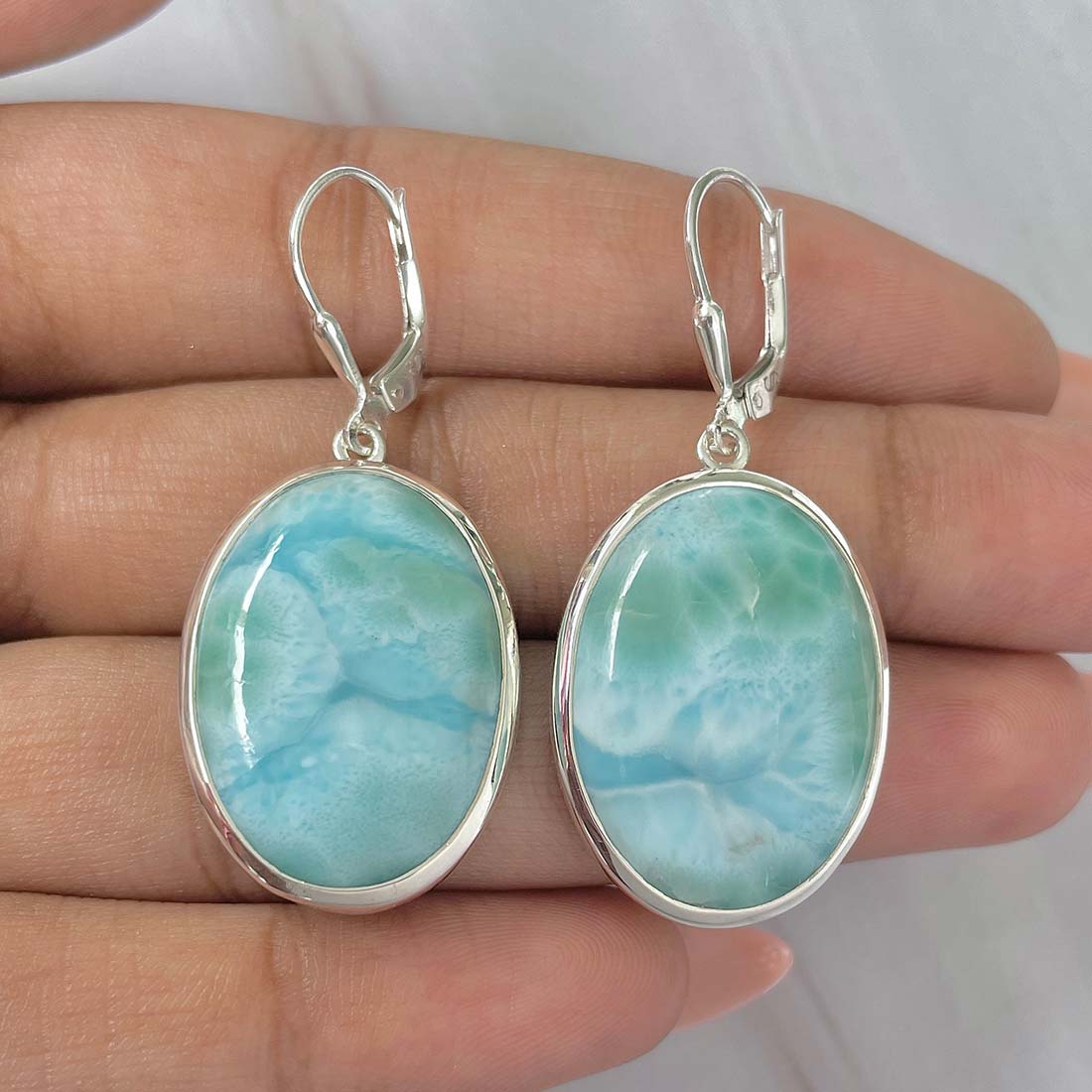 Larimar Earring-(LAR-E-193.)