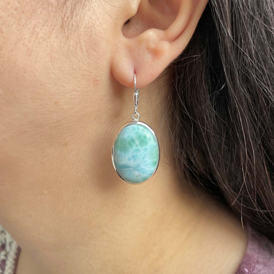 Larimar Earring-(LAR-E-193.)