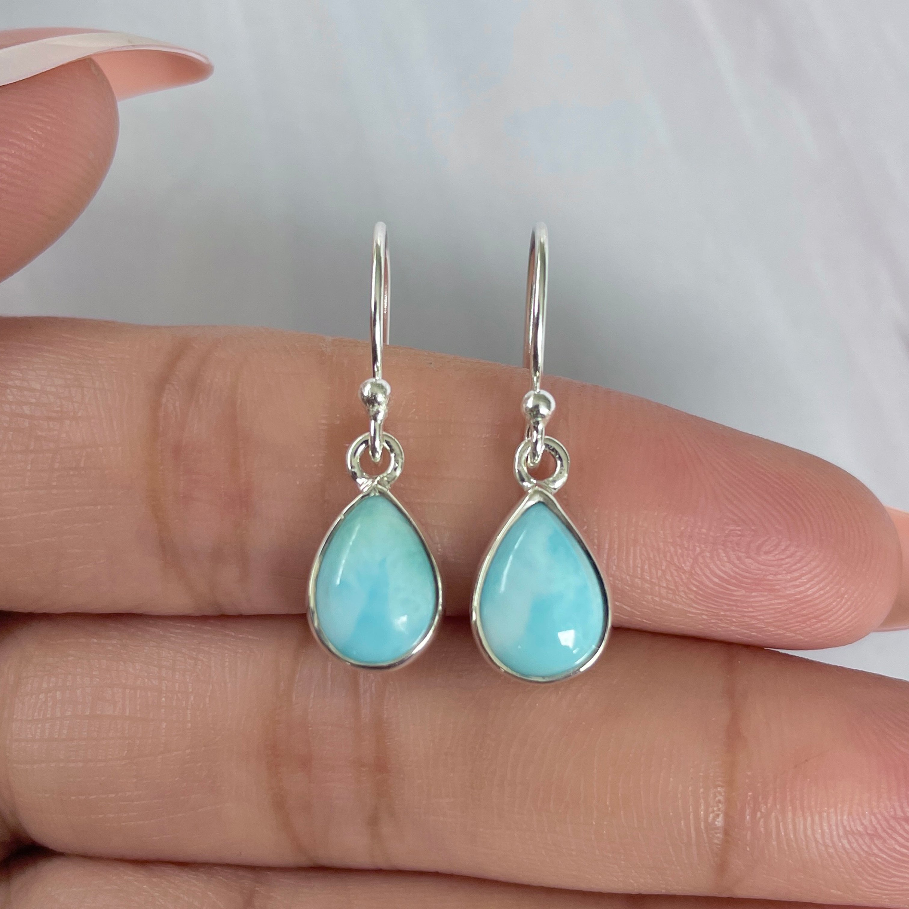 Larimar Earring-(LAR-E-1931.)