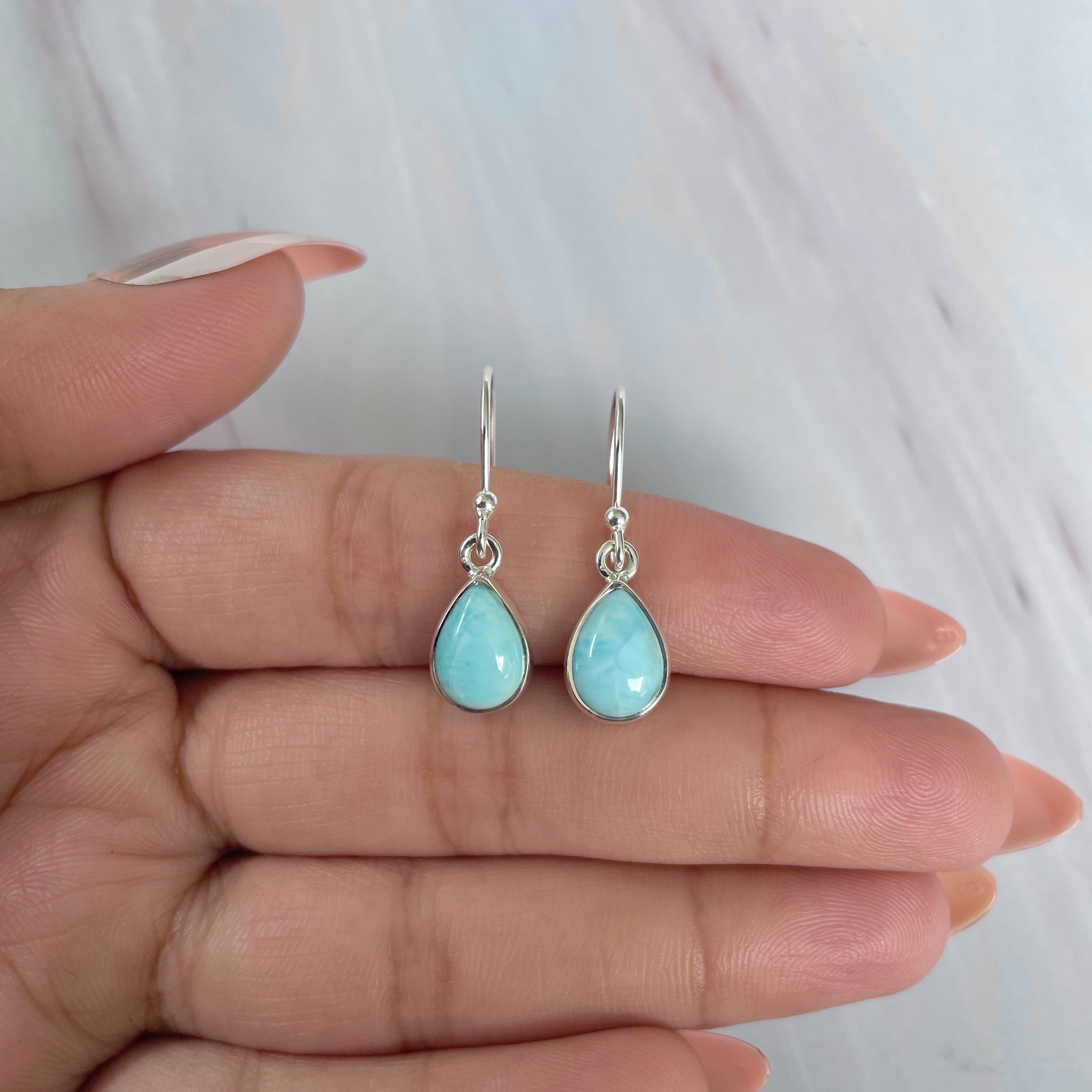 Larimar Earring-(LAR-E-1936.)