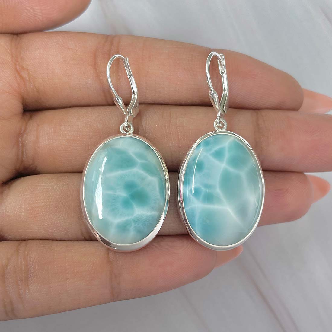 Larimar Earring-(LAR-E-194.)