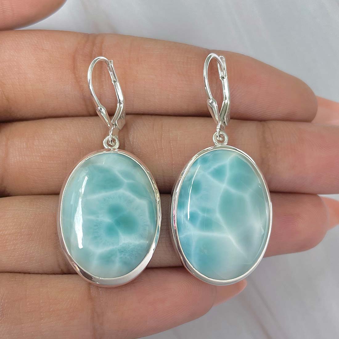 Larimar Earring-(LAR-E-194.)