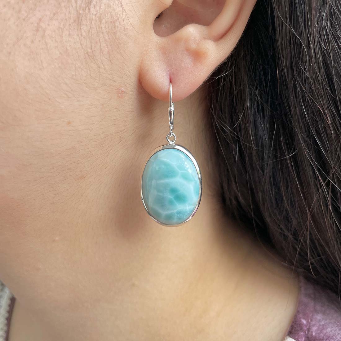 Larimar Earring-(LAR-E-194.)