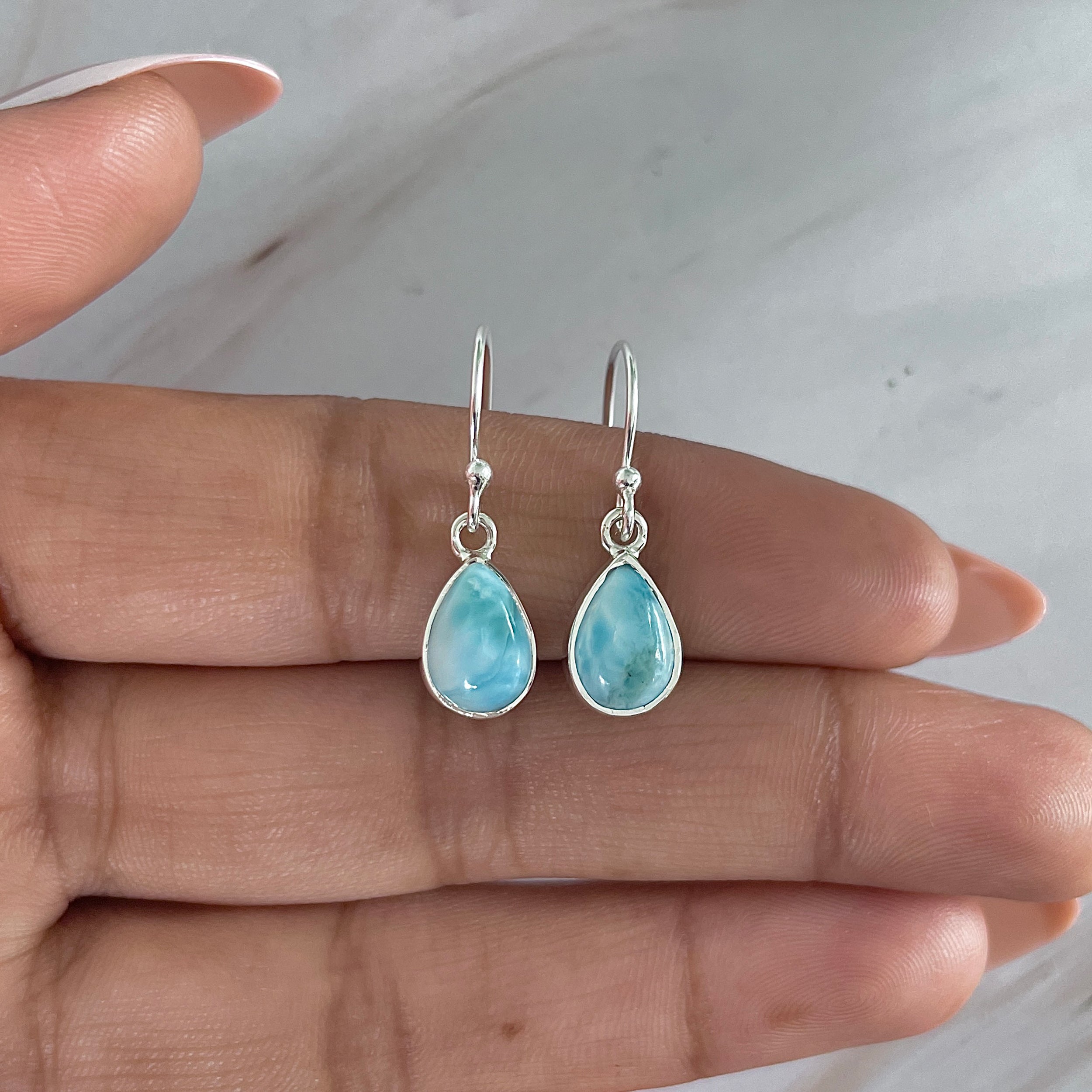 Larimar Earring-(LAR-E-1940.)