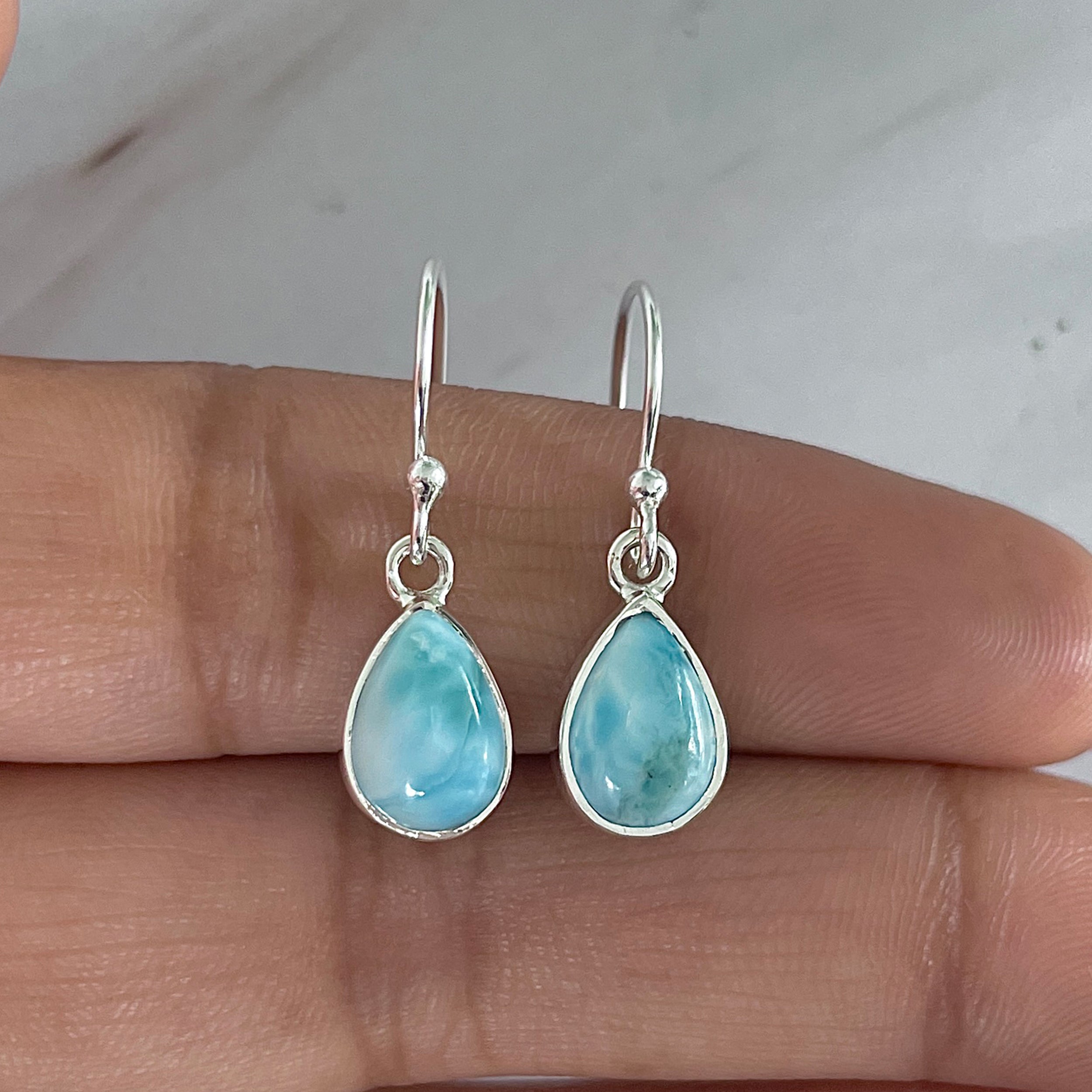Larimar Earring-(LAR-E-1940.)