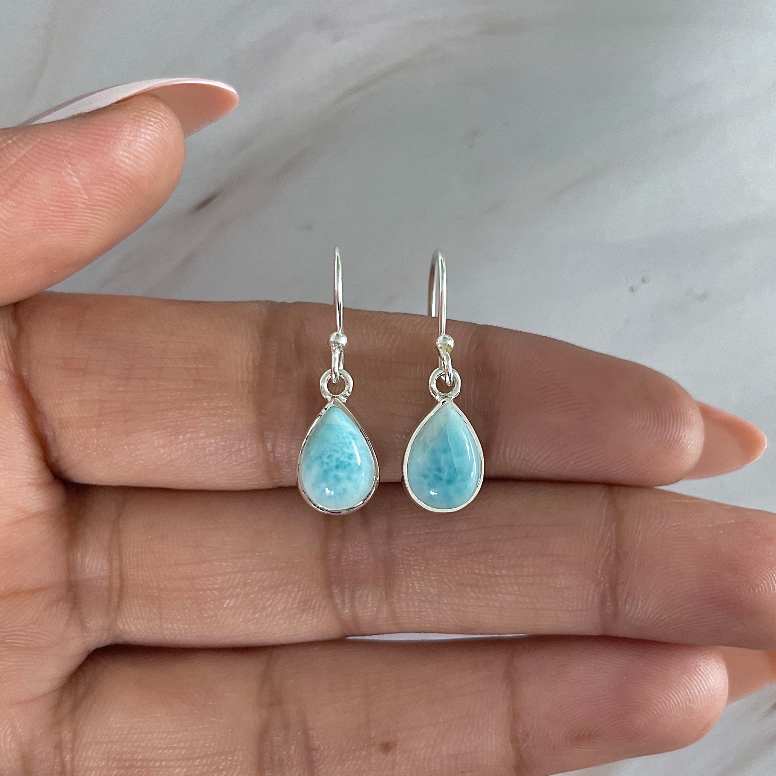 Larimar Earring-(LAR-E-1941.)