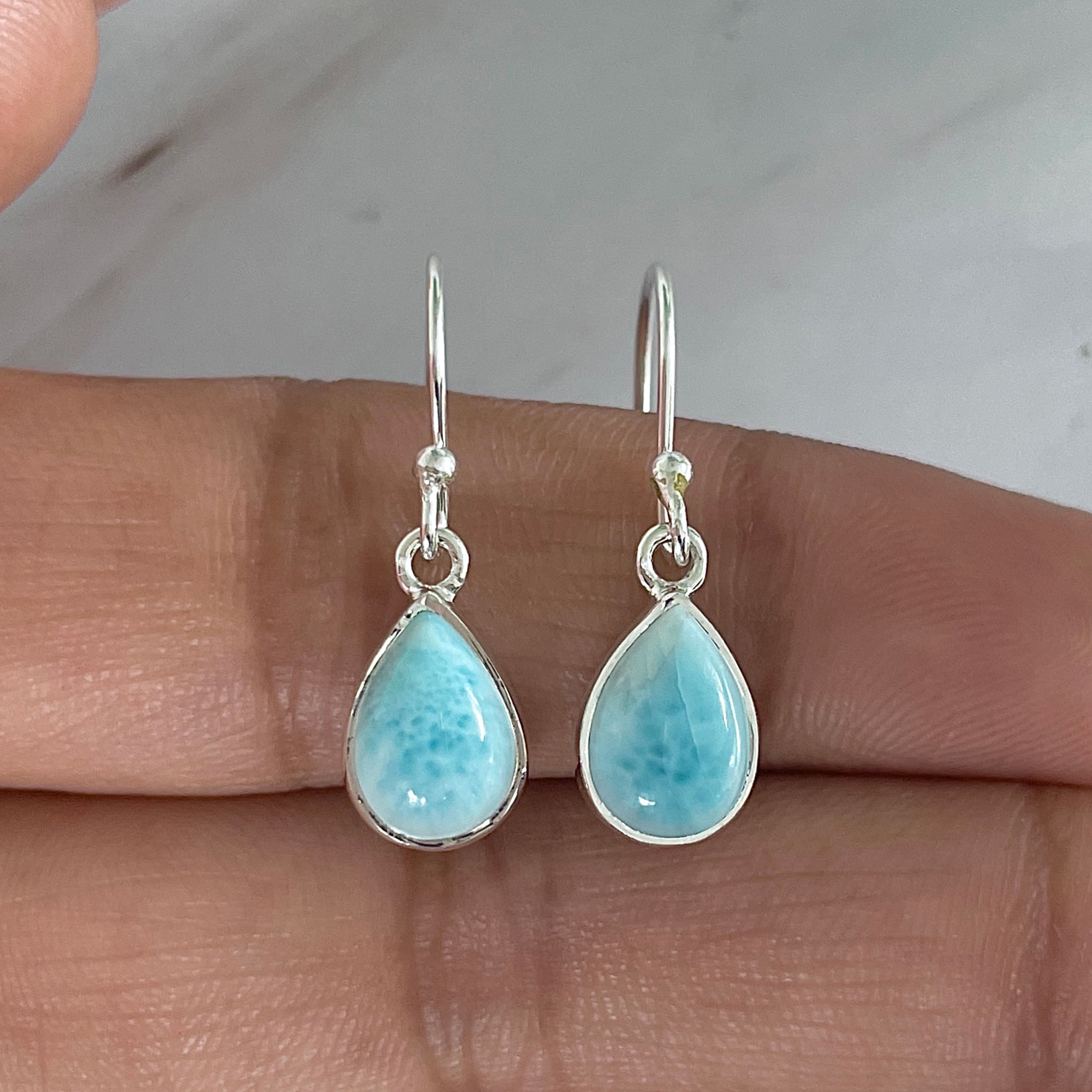 Larimar Earring-(LAR-E-1941.)