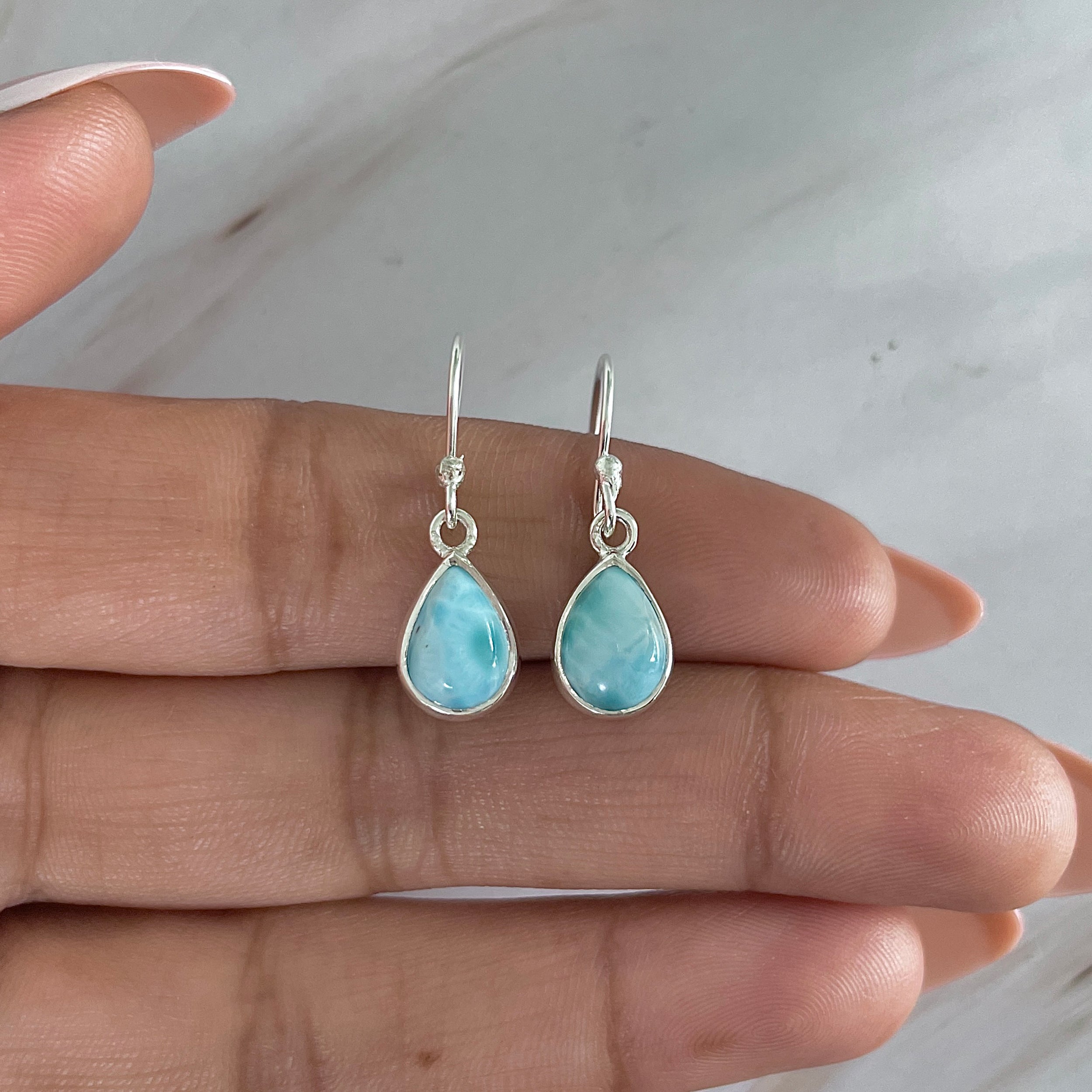 Larimar Earring-(LAR-E-1942.)