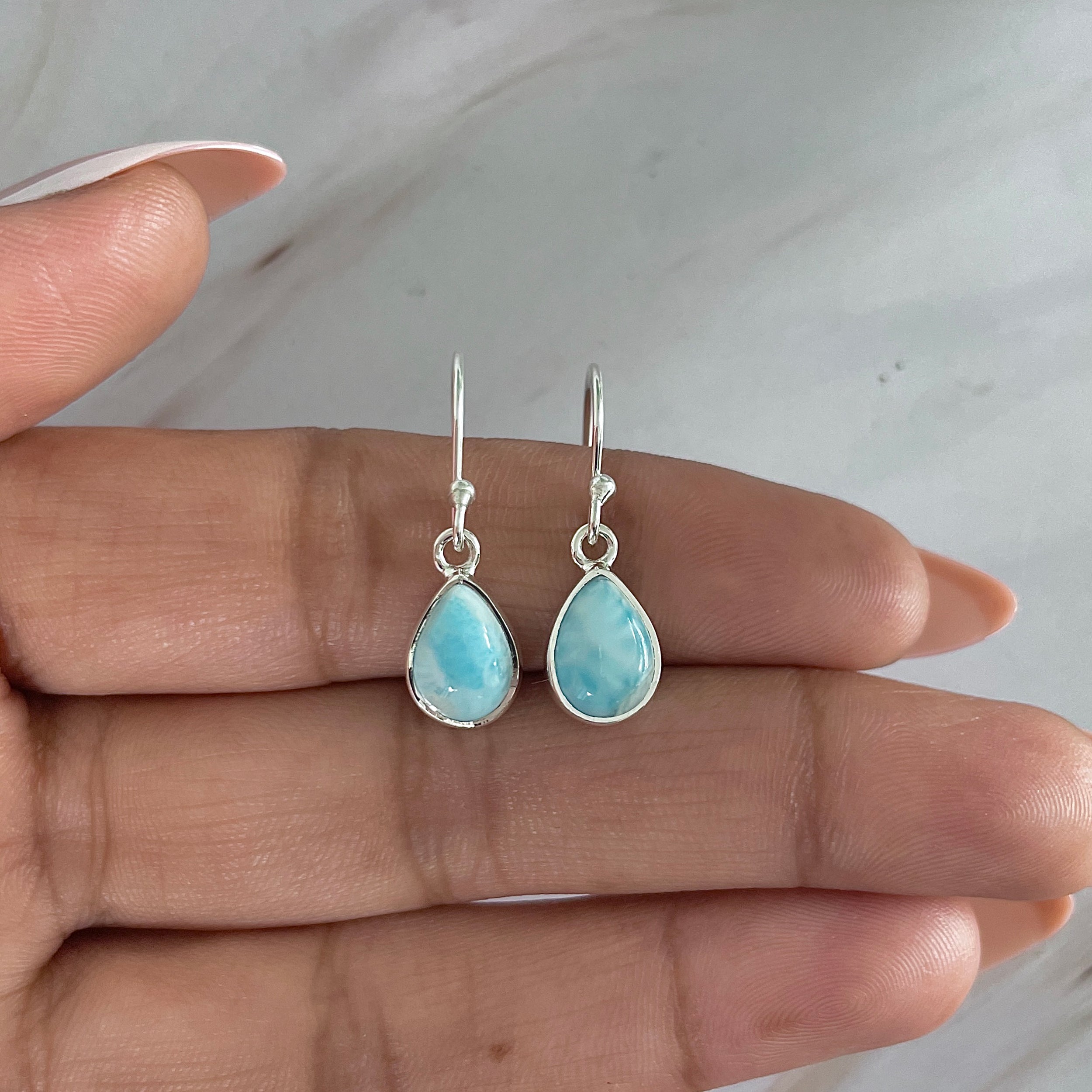 Larimar Earring-(LAR-E-1944.)