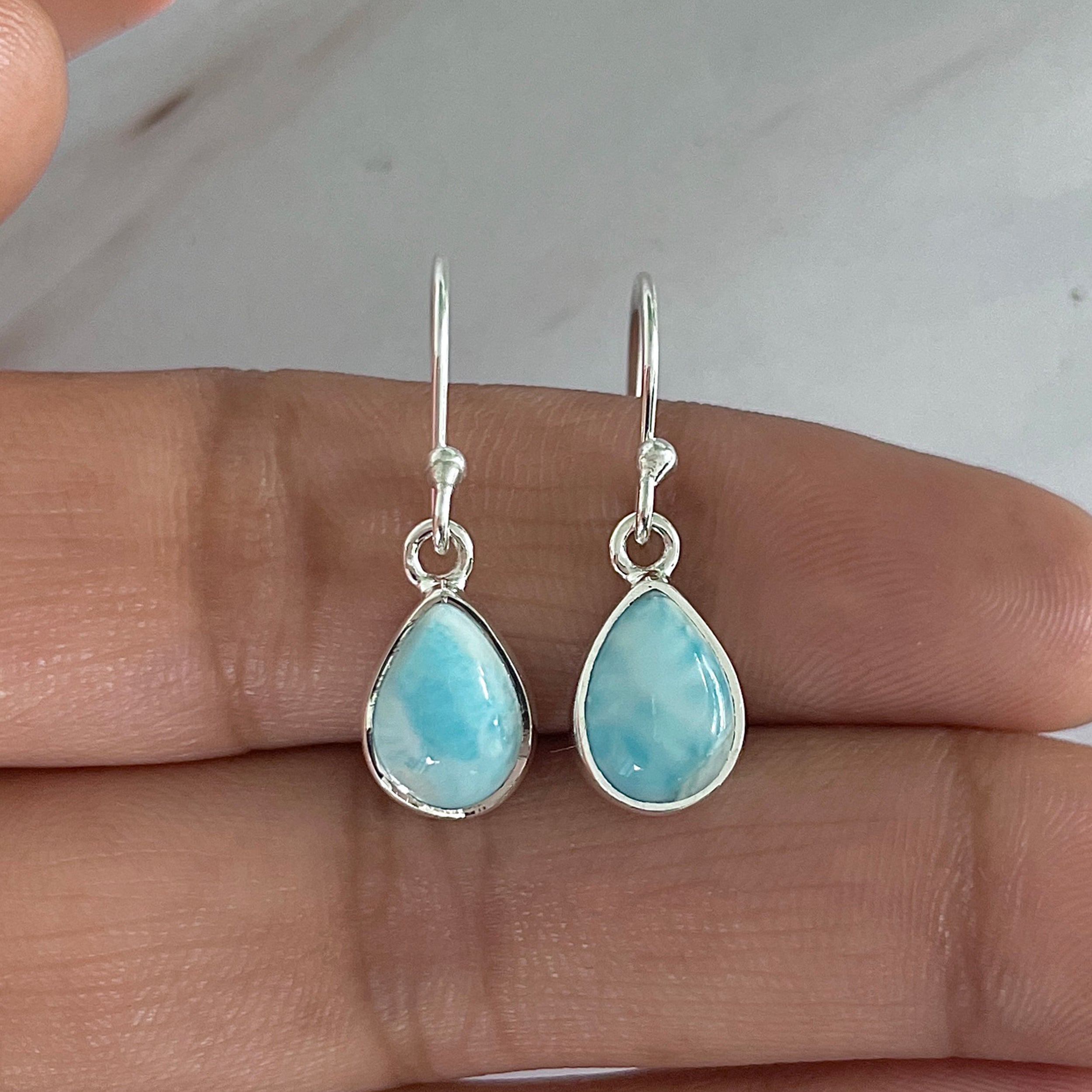 Larimar Earring-(LAR-E-1944.)