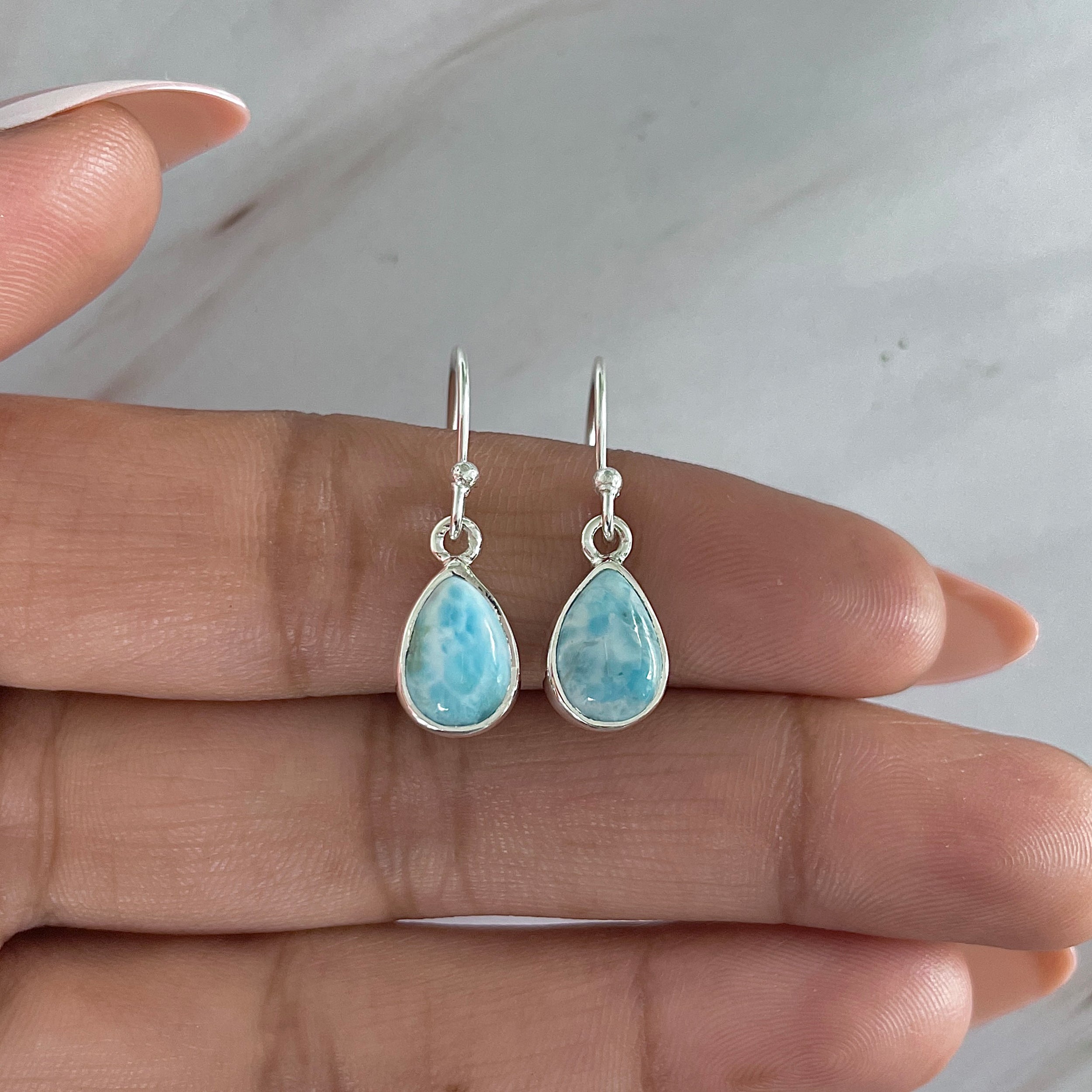 Larimar Earring-(LAR-E-1945.)