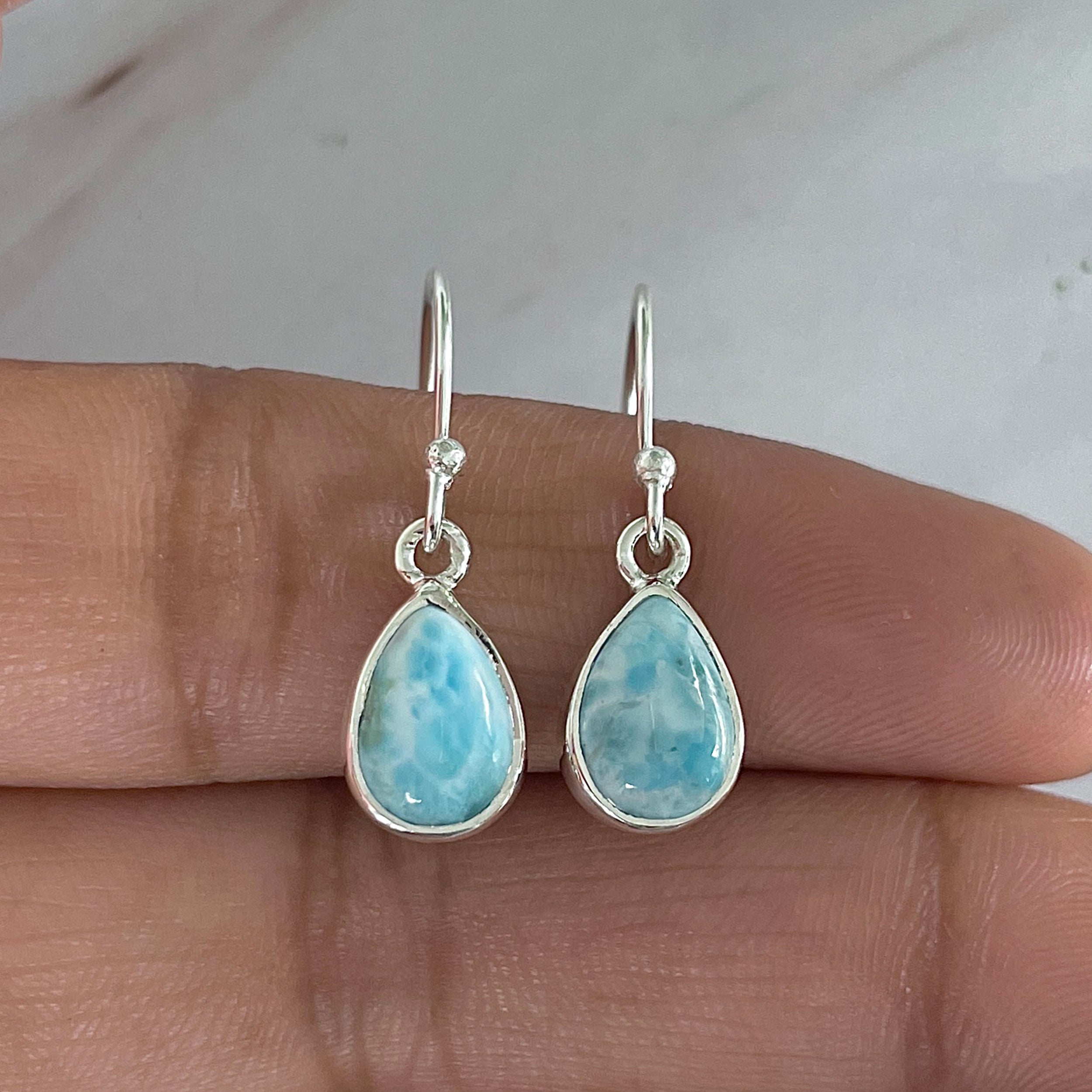 Larimar Earring-(LAR-E-1945.)
