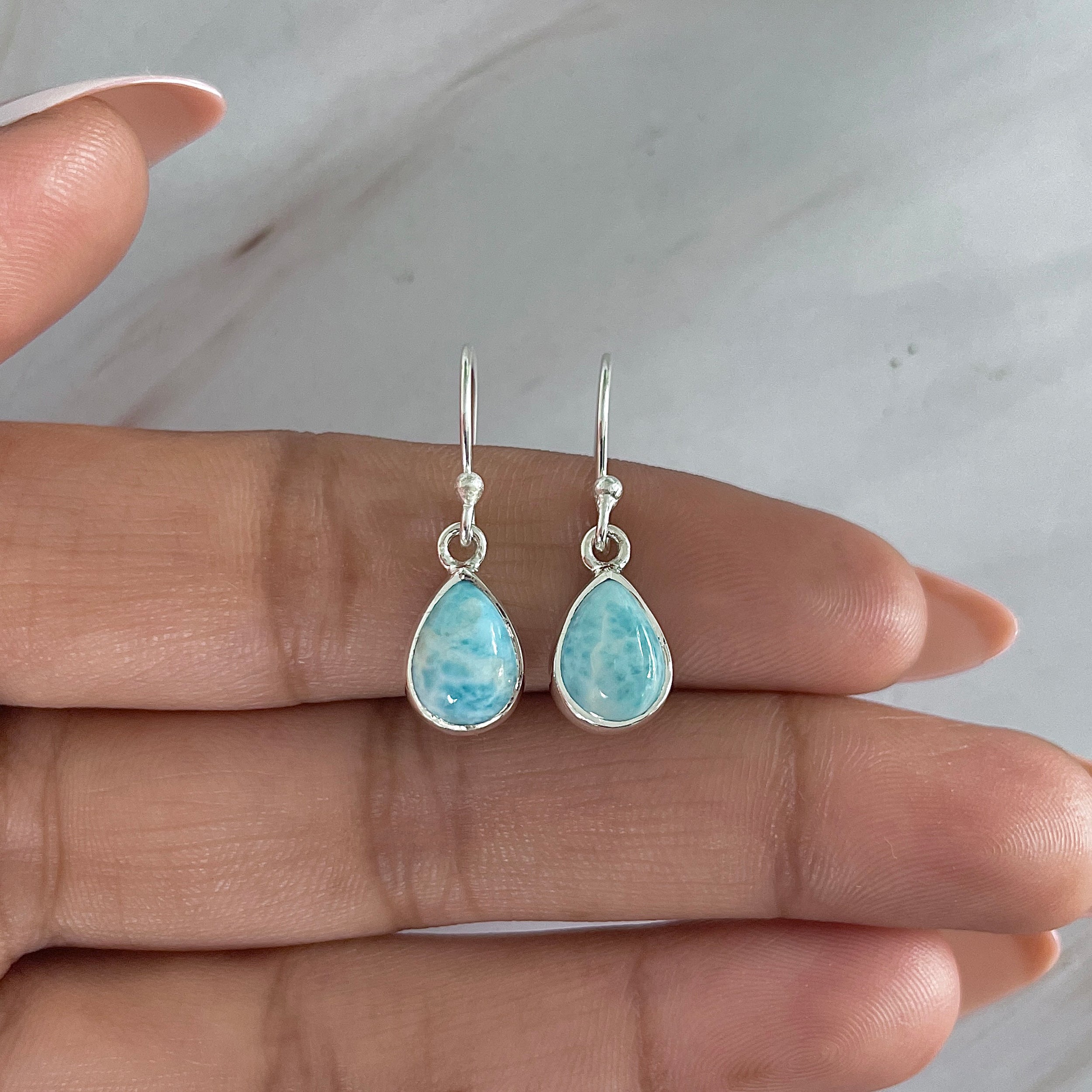 Larimar Earring-(LAR-E-1946.)