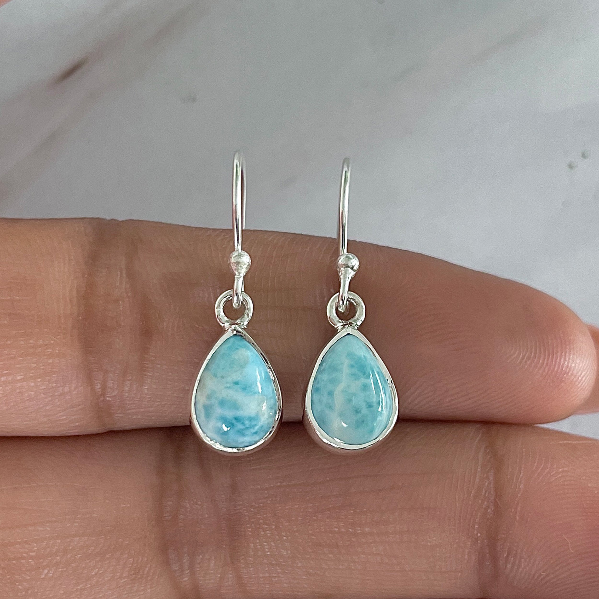 Larimar Earring-(LAR-E-1946.)