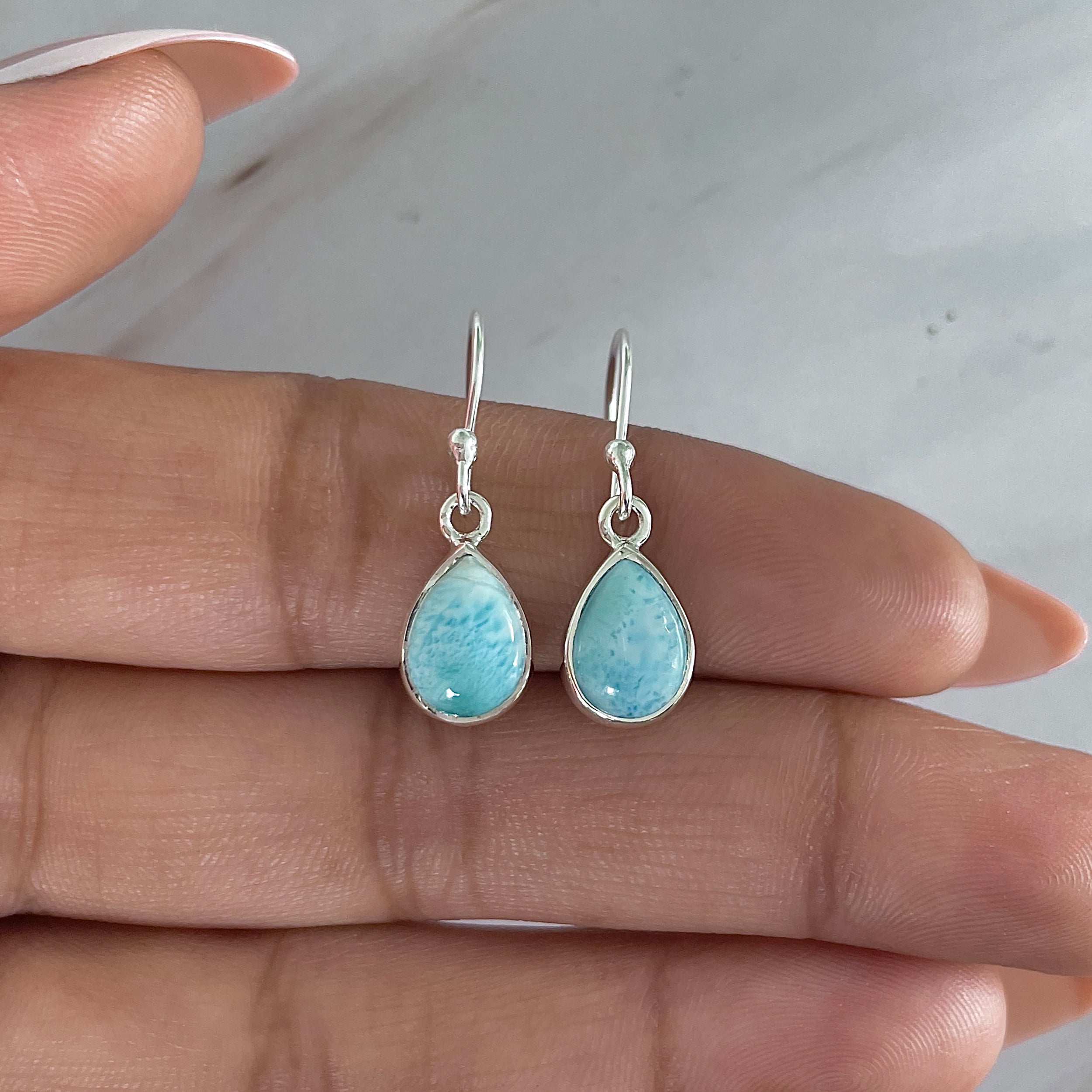 Larimar Earring-(LAR-E-1947.)