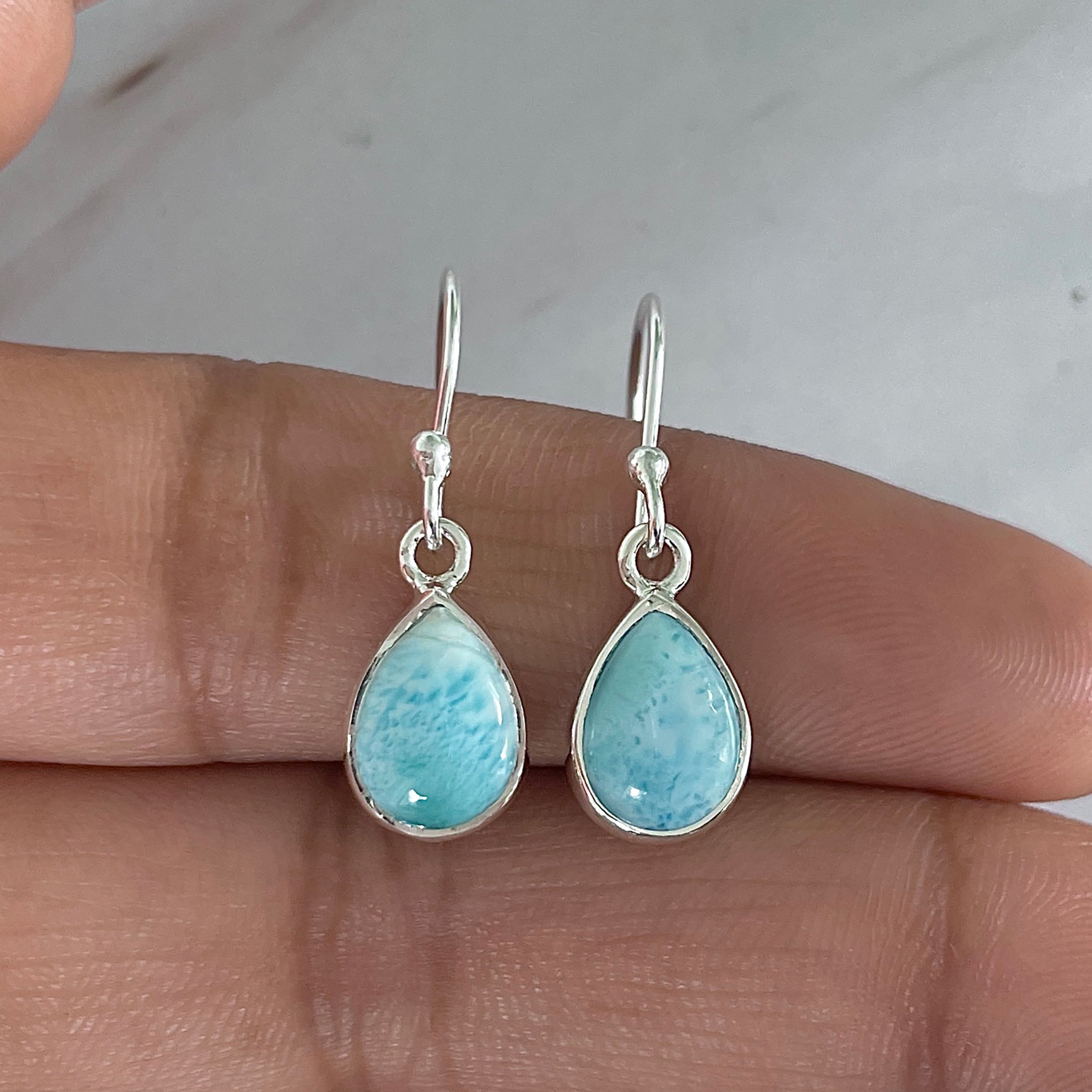 Larimar Earring-(LAR-E-1947.)