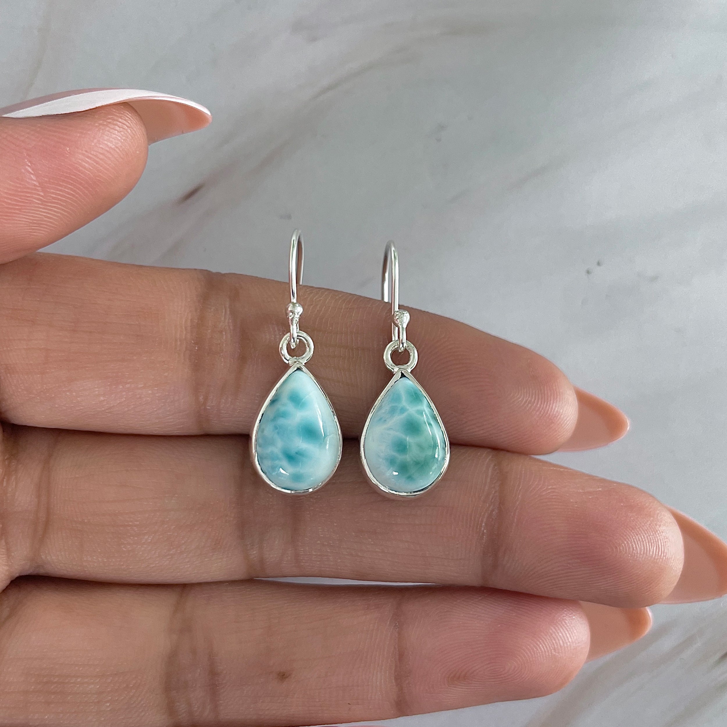 Larimar Earring-(LAR-E-1948.)