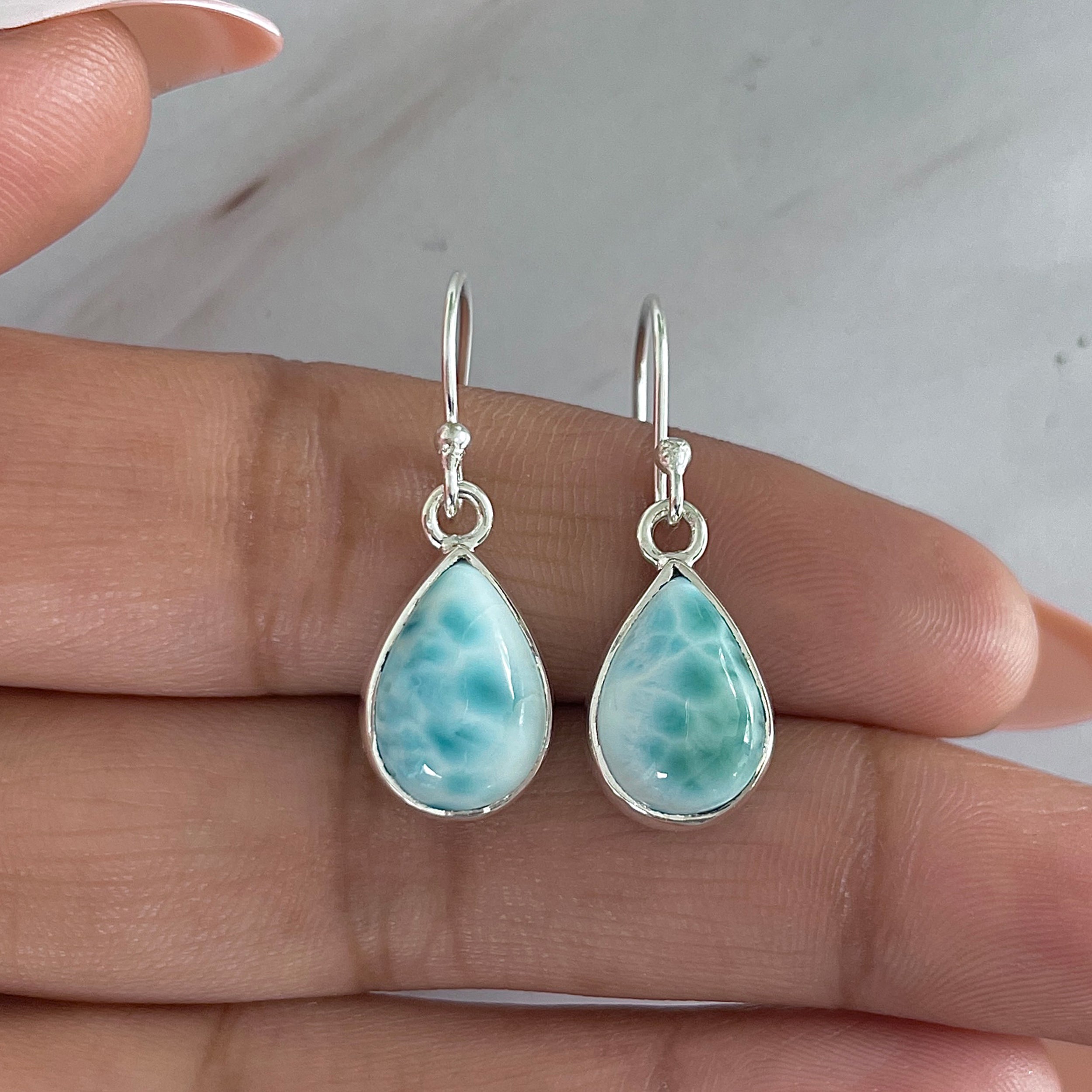 Larimar Earring-(LAR-E-1948.)