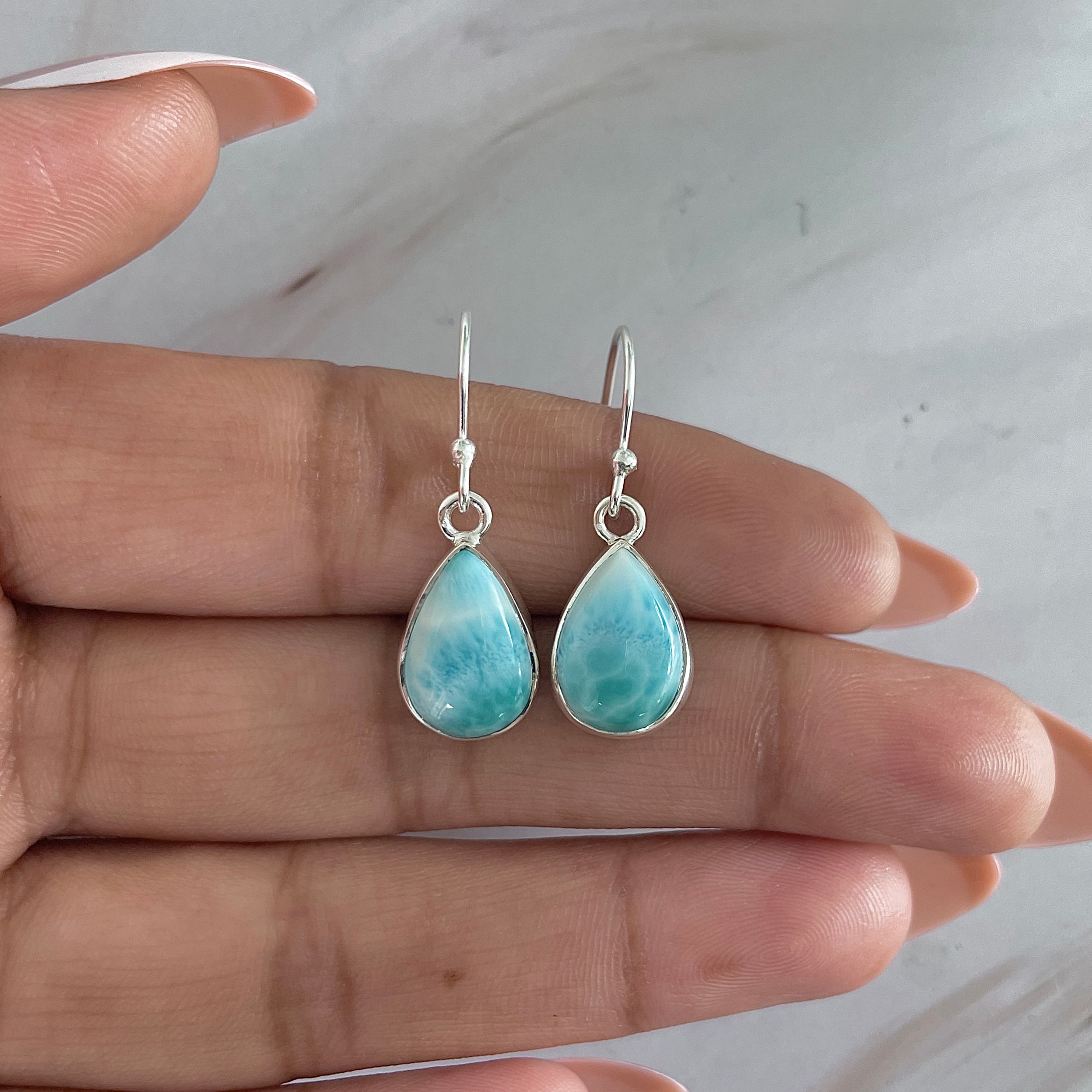 Larimar Earring-(LAR-E-1949.)