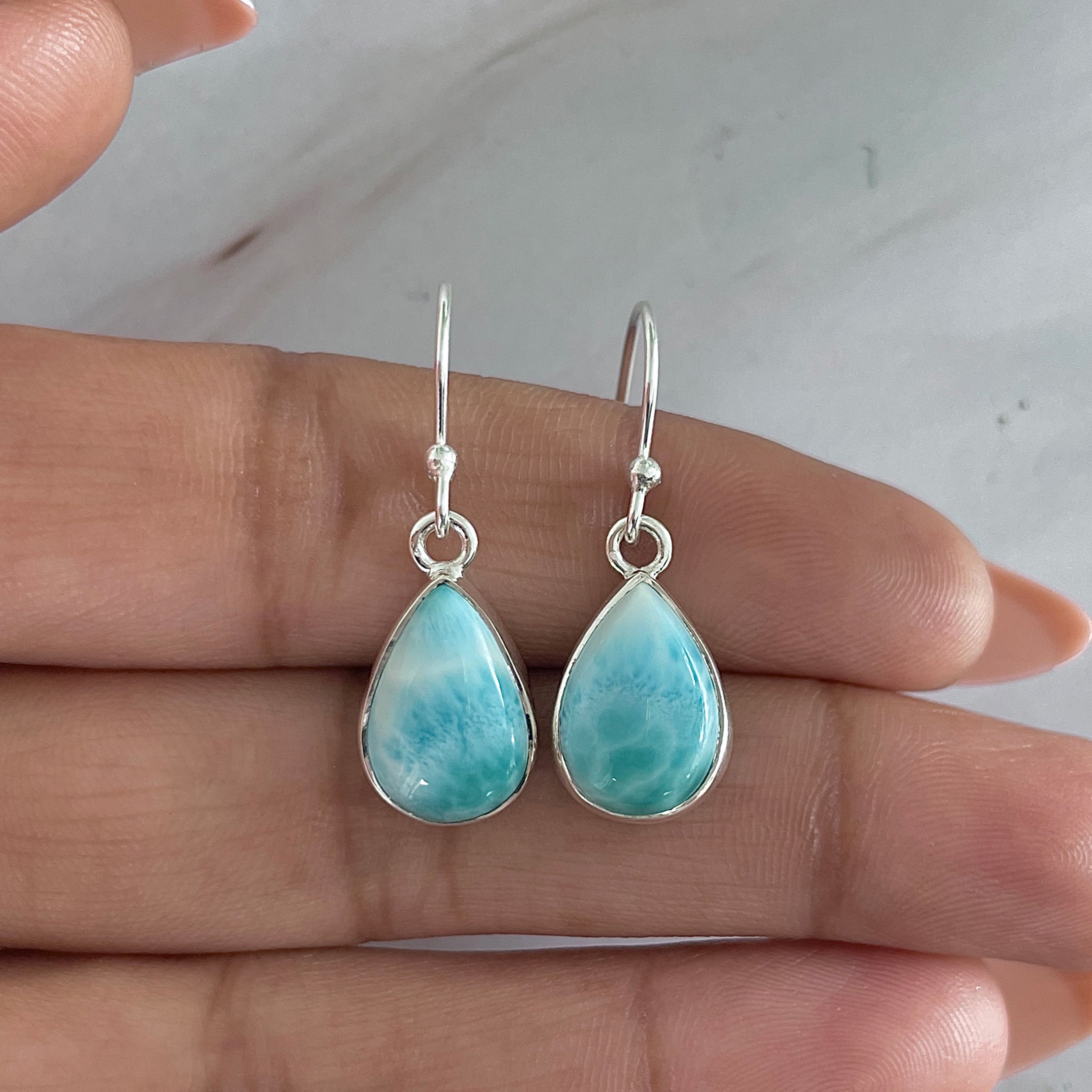 Larimar Earring-(LAR-E-1949.)