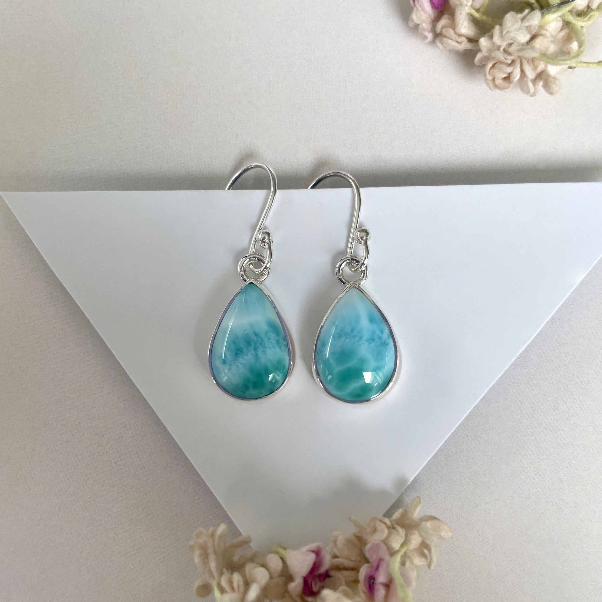 Larimar Earring-(LAR-E-1949.)