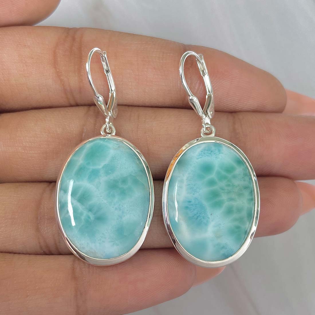 Larimar Earring-(LAR-E-195.)