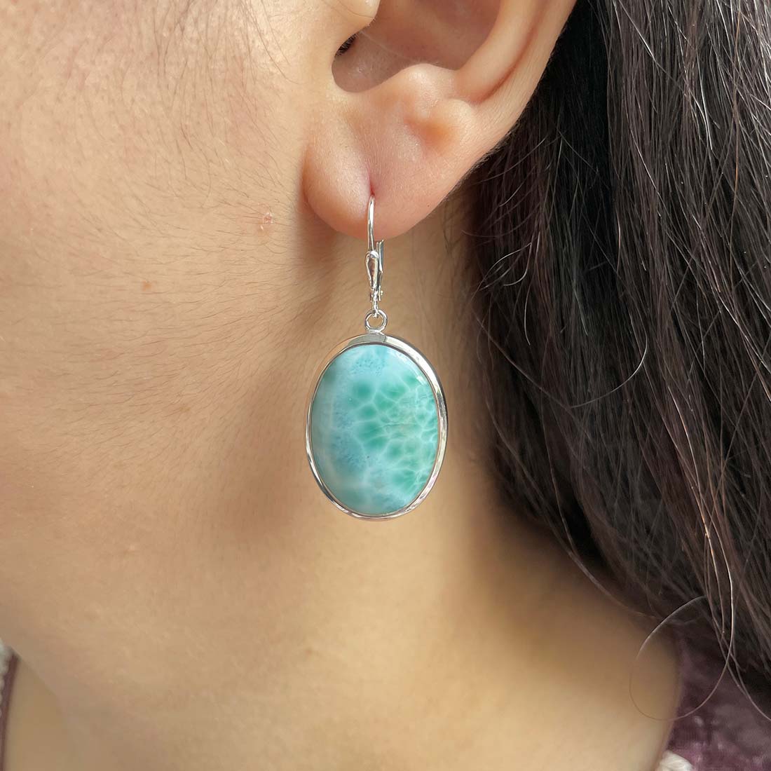 Larimar Earring-(LAR-E-195.)