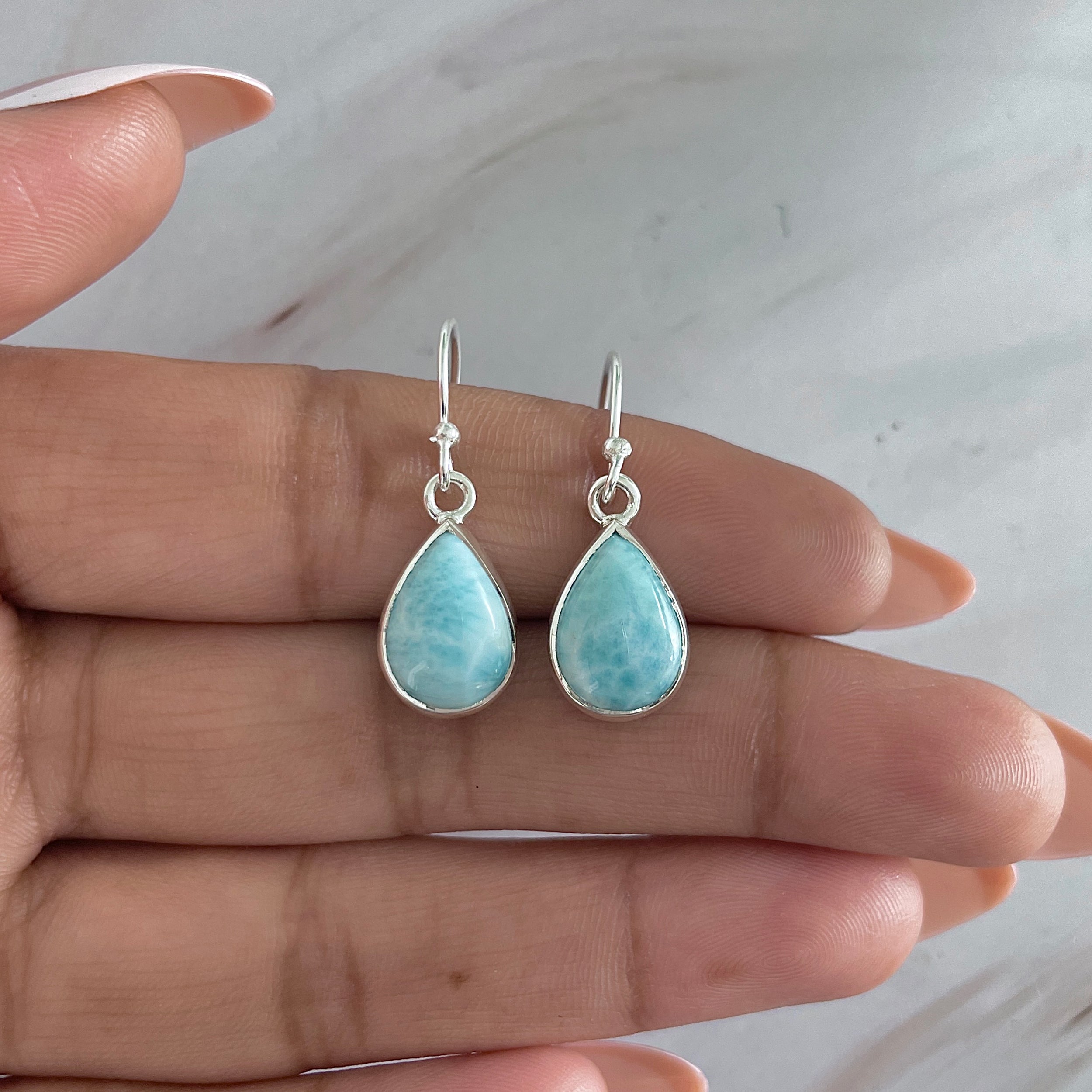Larimar Earring-(LAR-E-1950.)