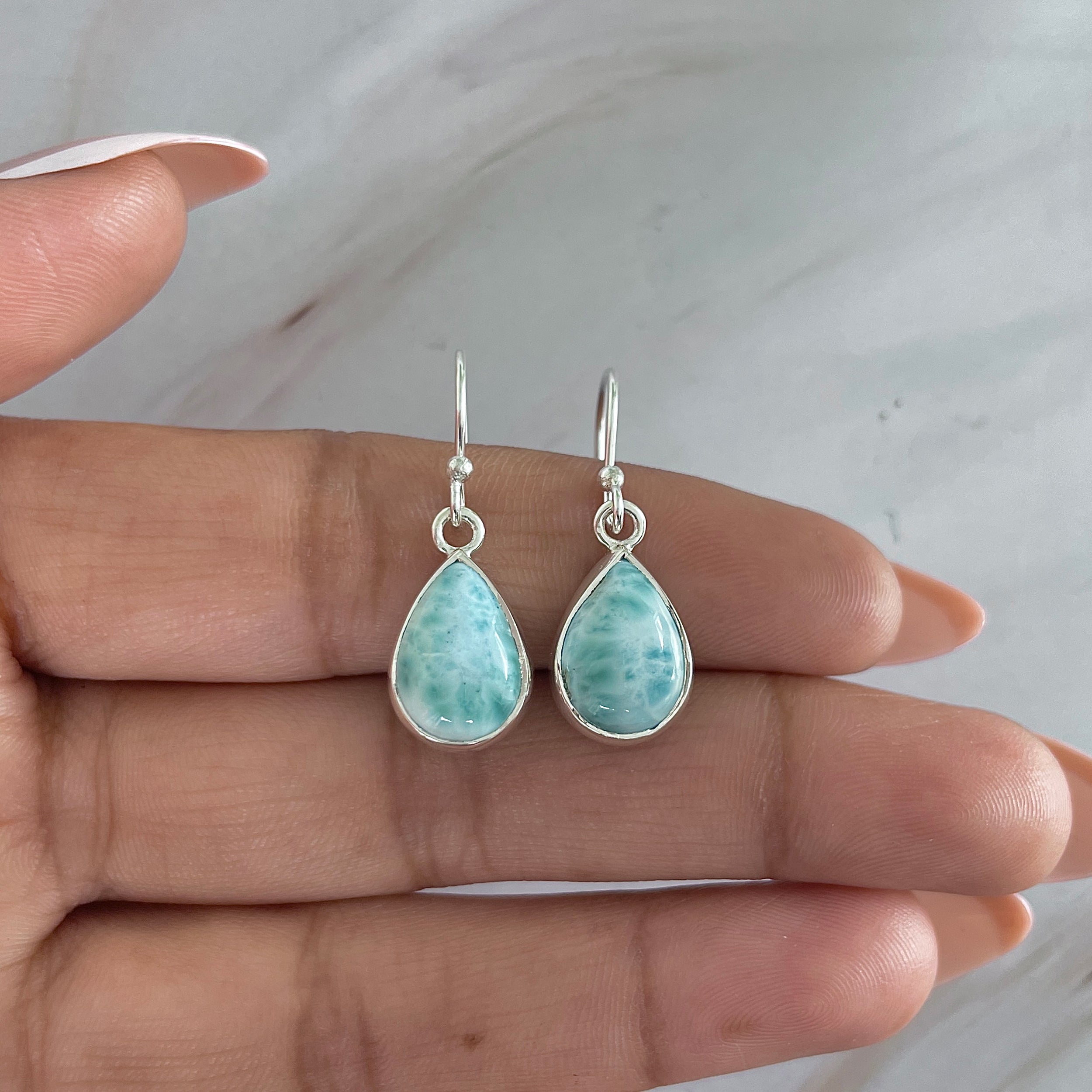 Larimar Earring-(LAR-E-1951.)