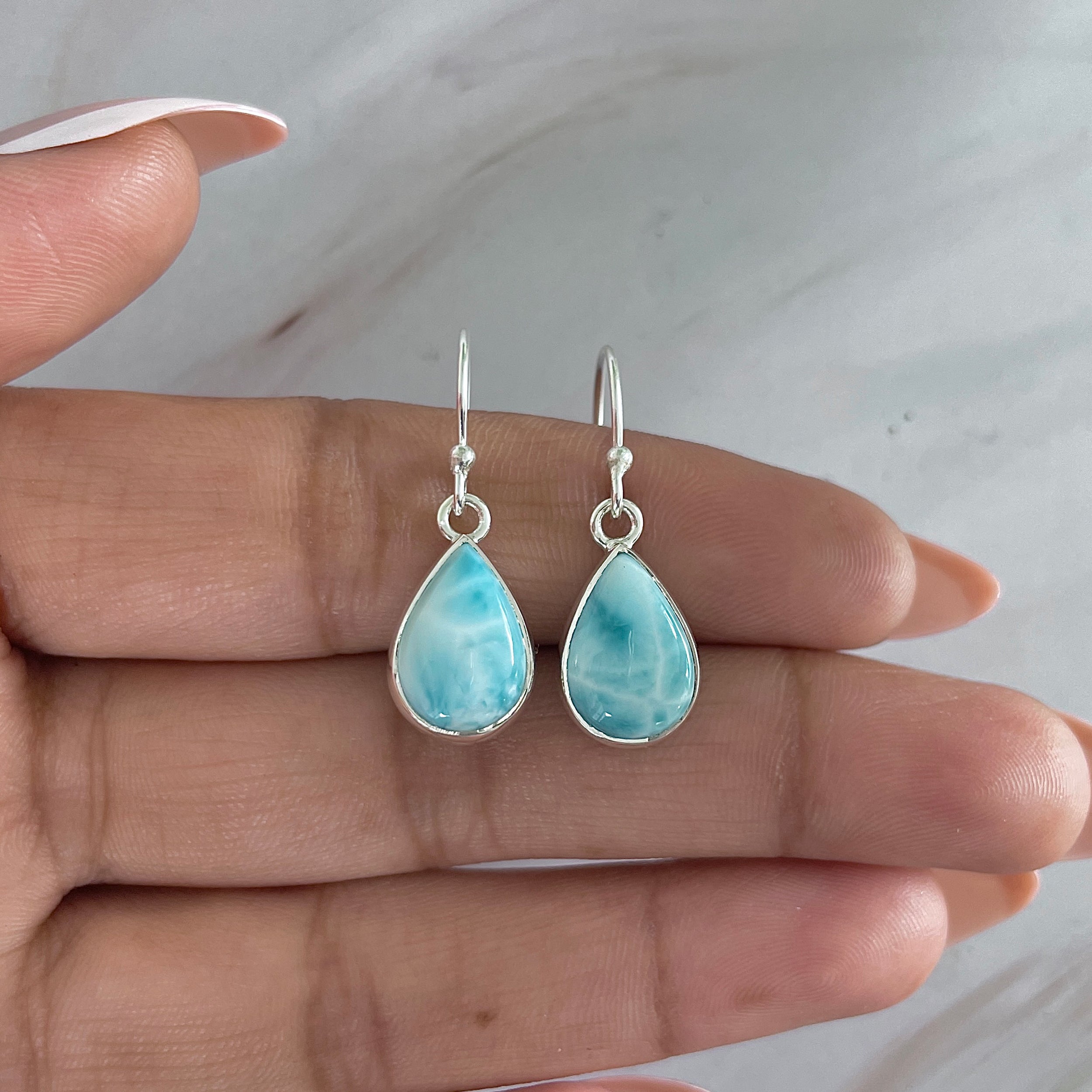 Larimar Earring-(LAR-E-1952.)